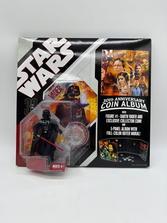 Hasbro 2006 Star Wars 30th Anniversary Coin Album with Darth Vader Action Figure and Exclusive Coin