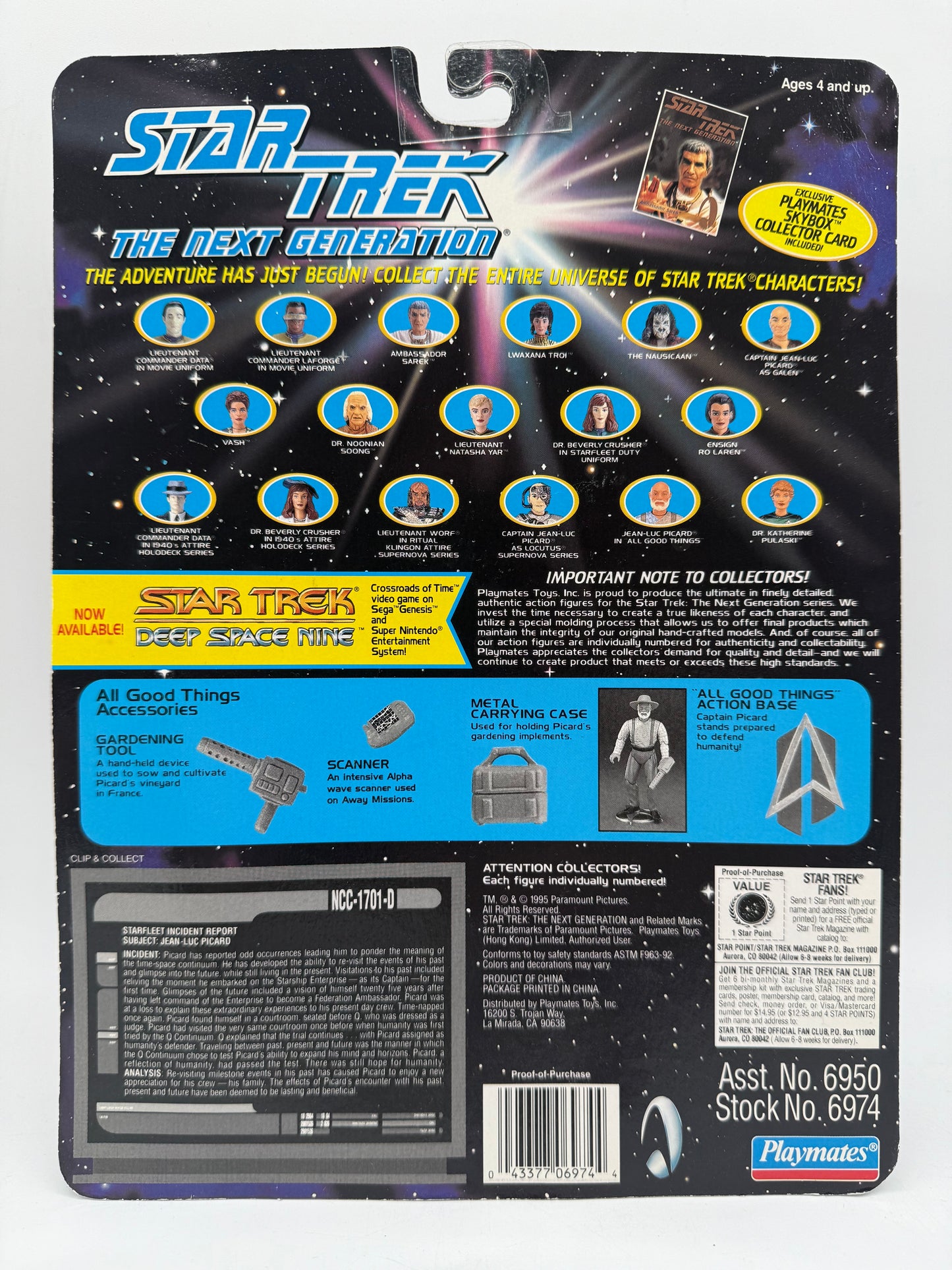 Playmates 1995 Star Trek Next Generation Captain Jean-Luc Picard Retired Starfleet Captain