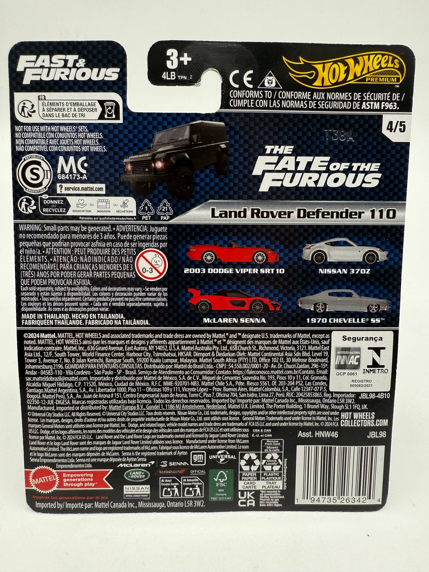 Hot Wheels Fast and Furious Land Rover Defender 110 2024 Mattel