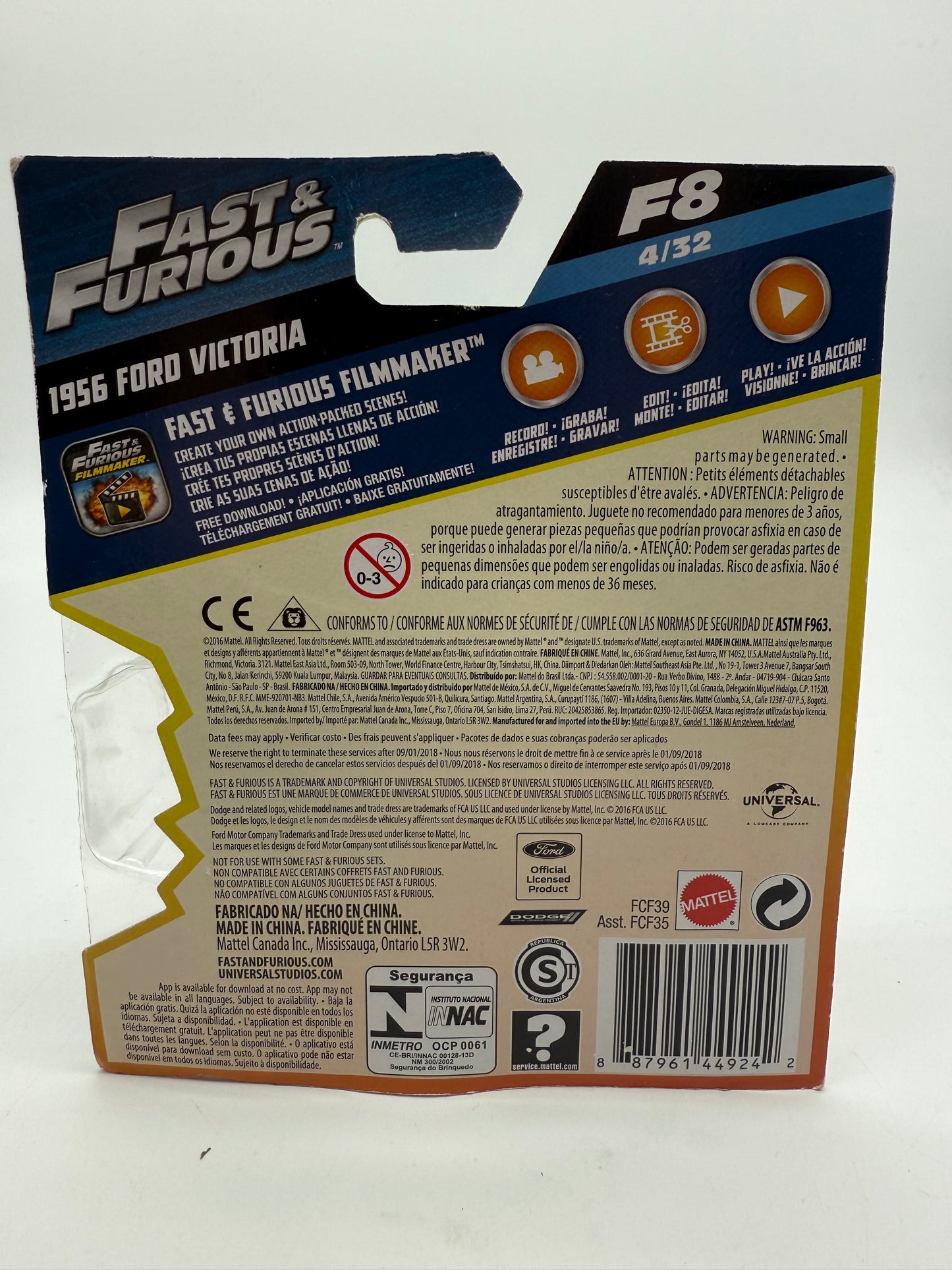 Hot Wheels Fast and Furious Ford Victoria 1956 2016 Mattel