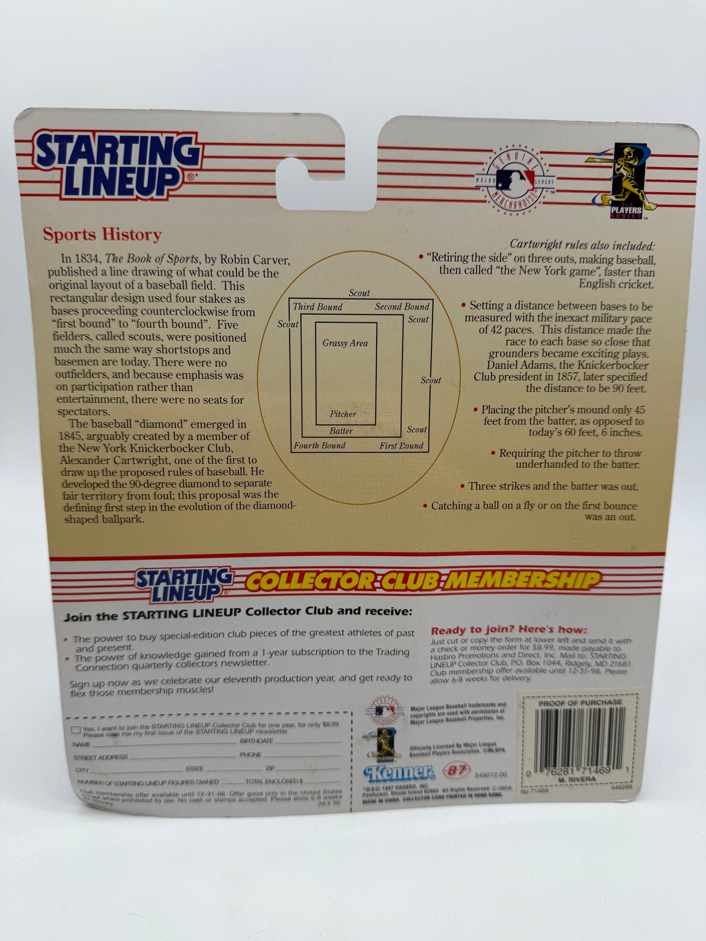 Starting Lineup Mariano Rivera 1997 Kenner