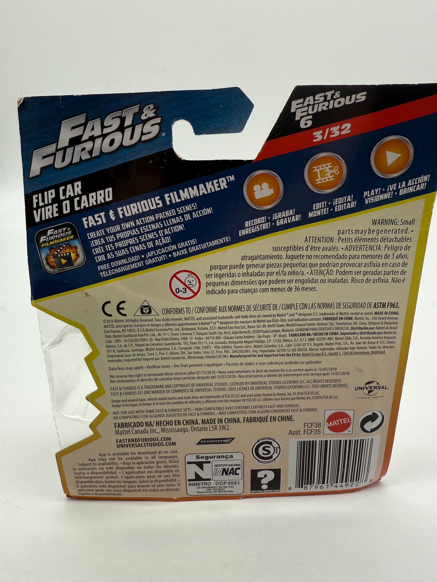 Hot Wheels Fast and Furious Flip Car Vire 0 Carro 2016 Mattel