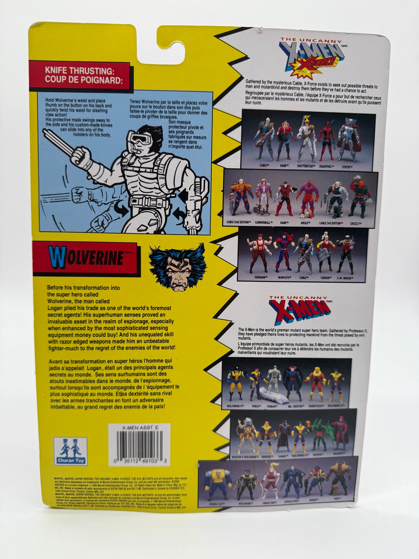 The Original Mutant Super Heroes Wolverine 5th Edition 1994 Charan Toys