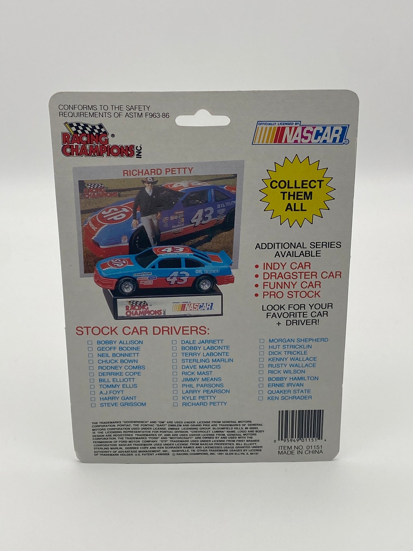 Racing Champions Nascar Stock Car 1991 Kenny Wallace #36 1:64 Die-Cast Car