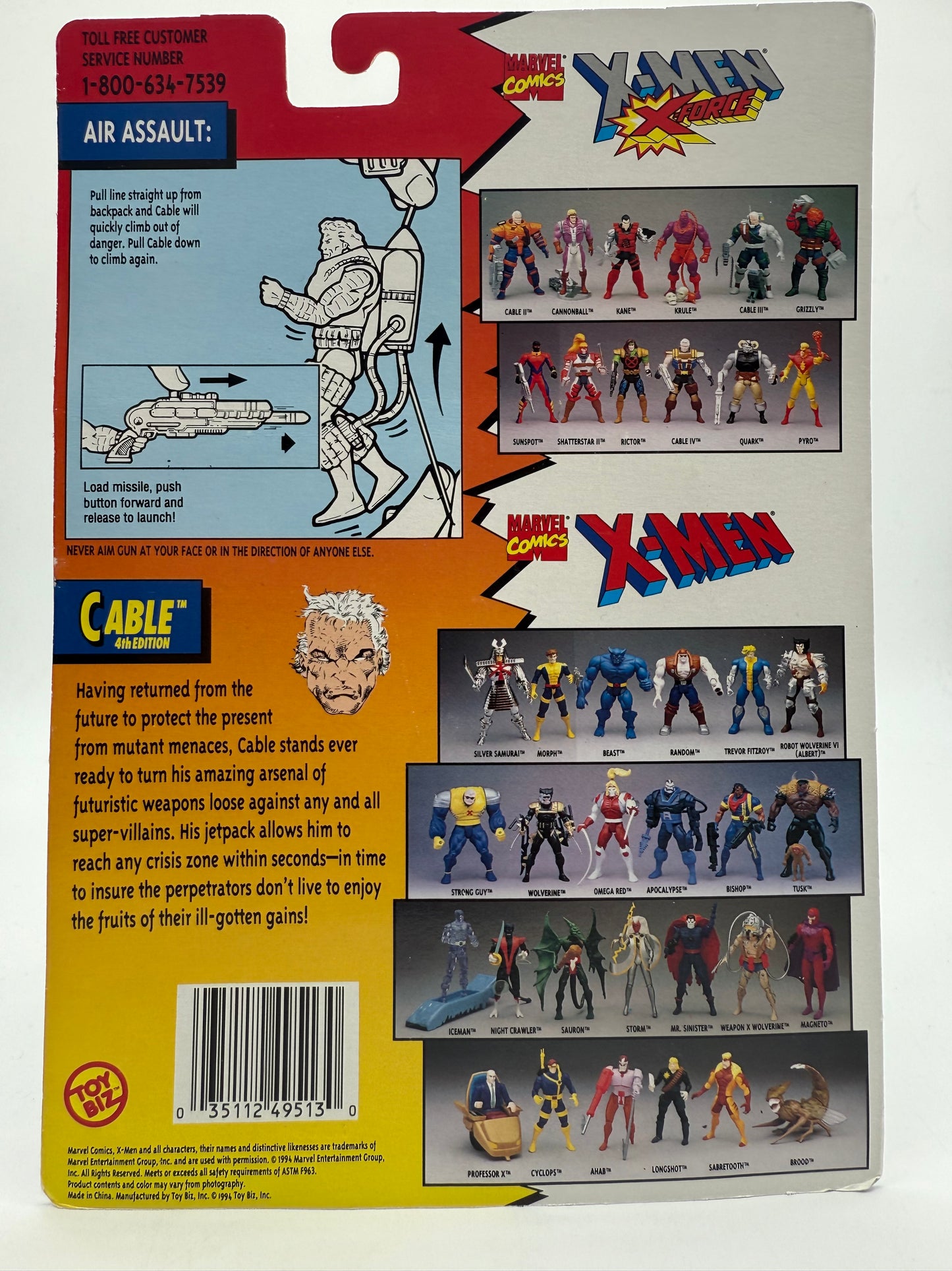 X-Men X-Force Cable 1994 Toy Biz