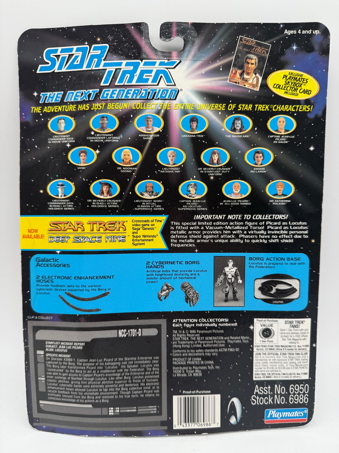 Playmates 1995 Star Trek Next Generation Captain Jean-Luc Picard Transformed into a Borg