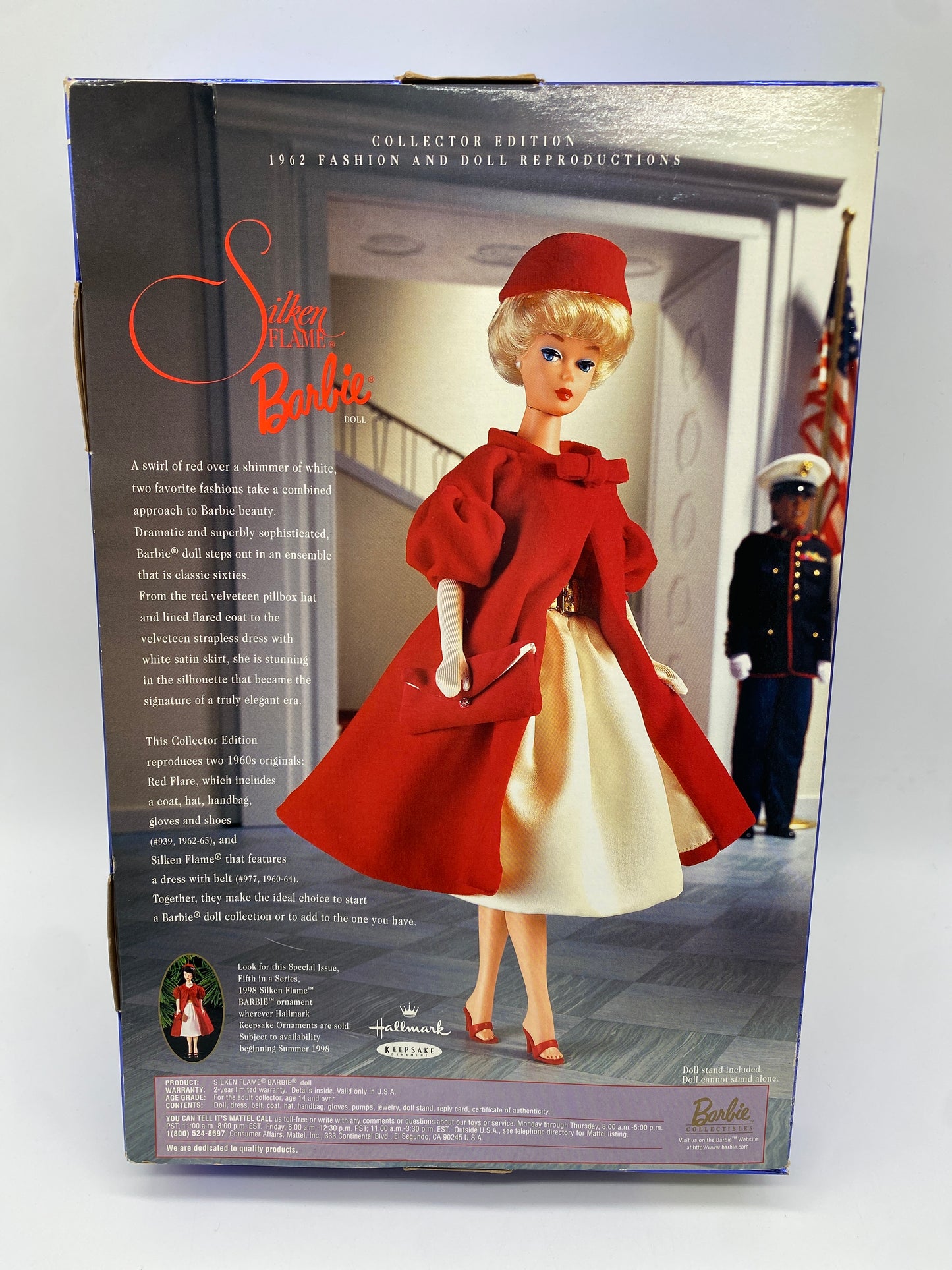 Mattel 1997 Collector Edition Barbie Doll 1962 Fashion and Doll Reproductions Silken Flame Barbie