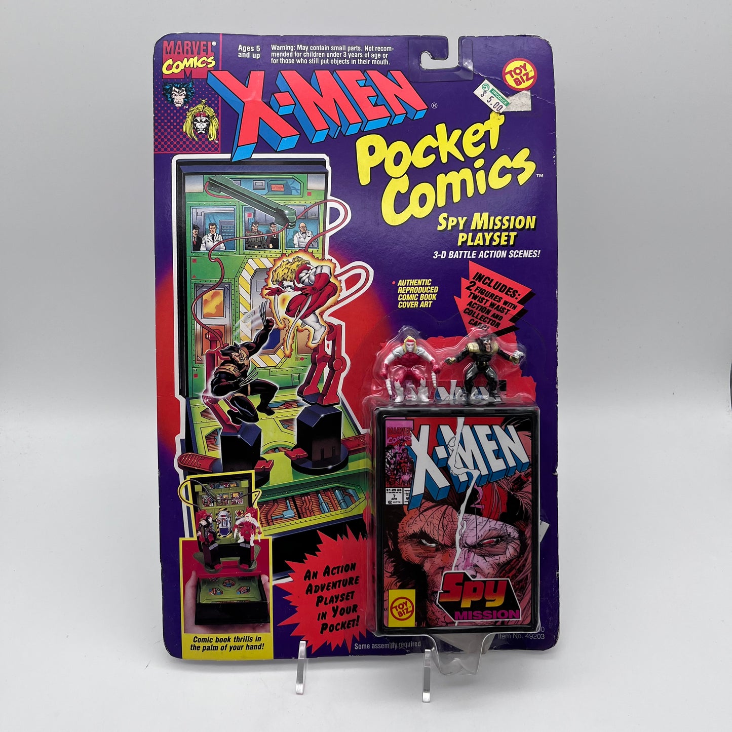 ToyBiz Vintage 1994 Pocket Comics X-Men Spy Mission Playset