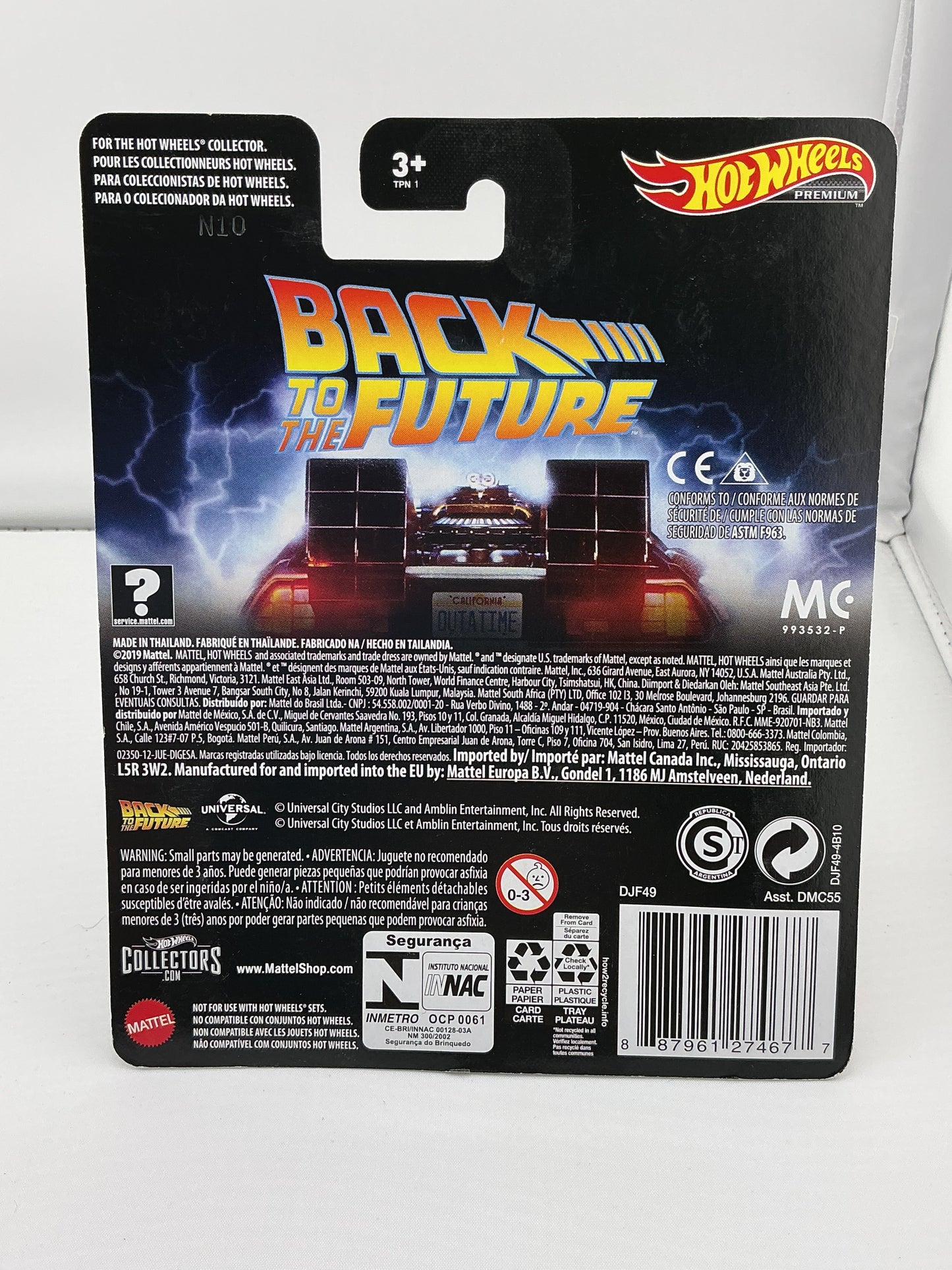 Hot Wheels Back to the Future Time Machine 2019 Mattel