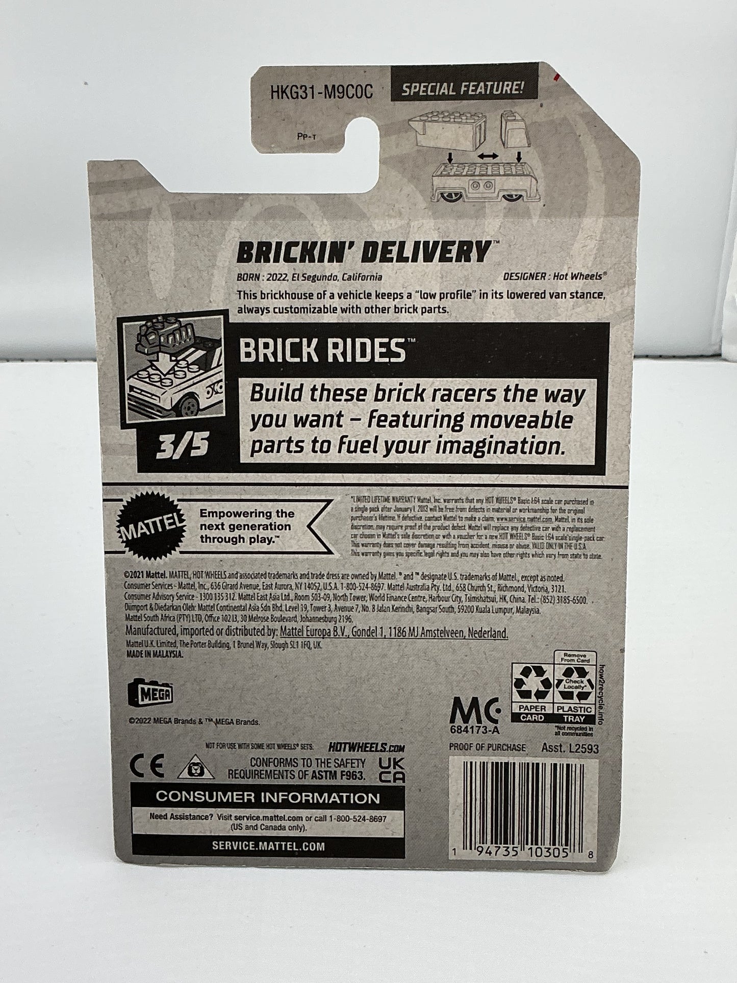 Hot Wheels Brickin’ Delivery 2021 Mattel
