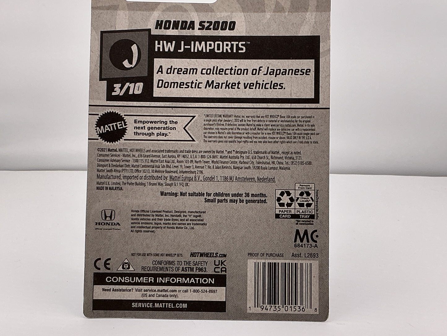 Hot Wheels Honda S2000 2021 Mattel