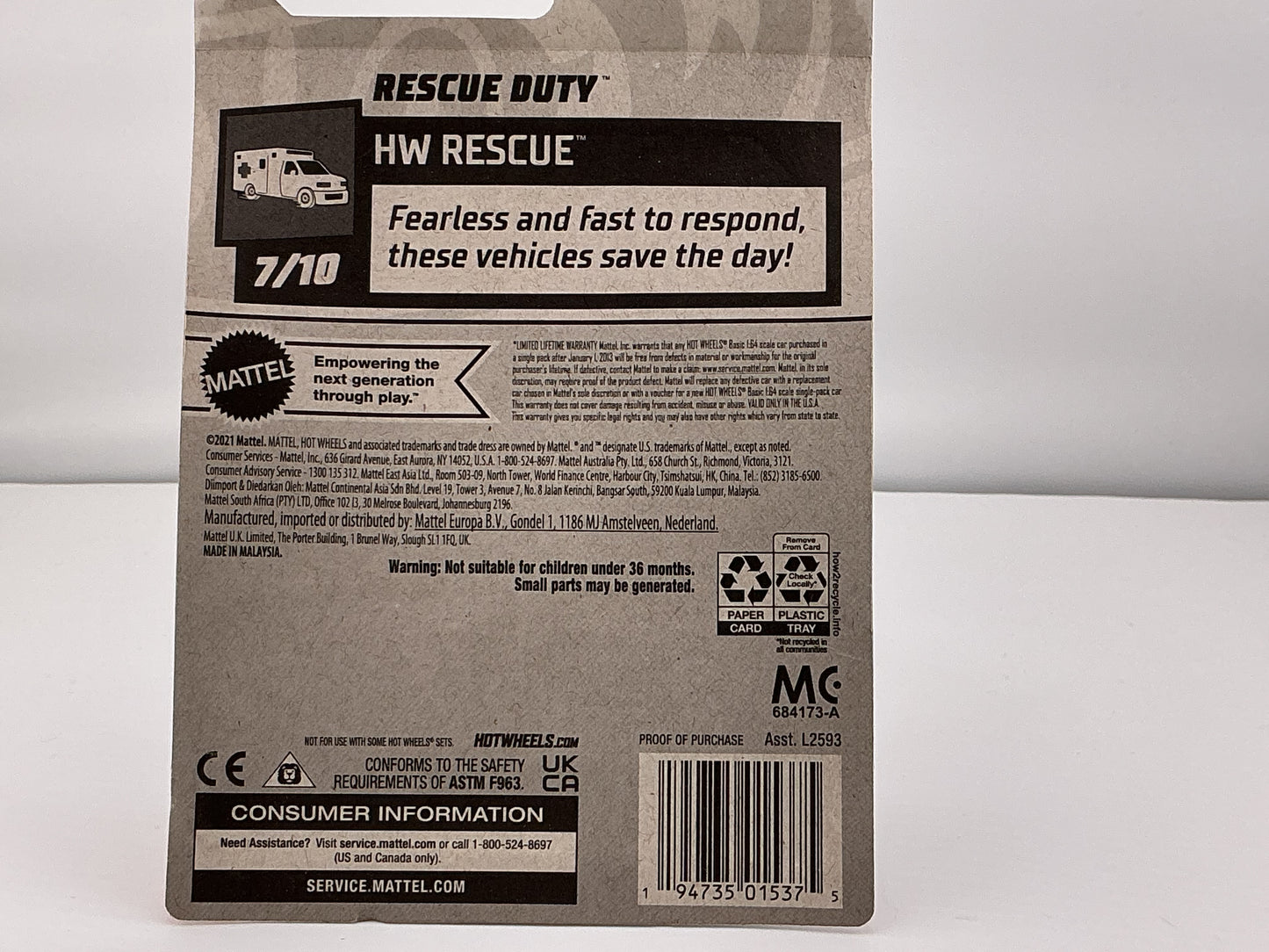 Hot Wheels Rescue Duty 2021 Mattel