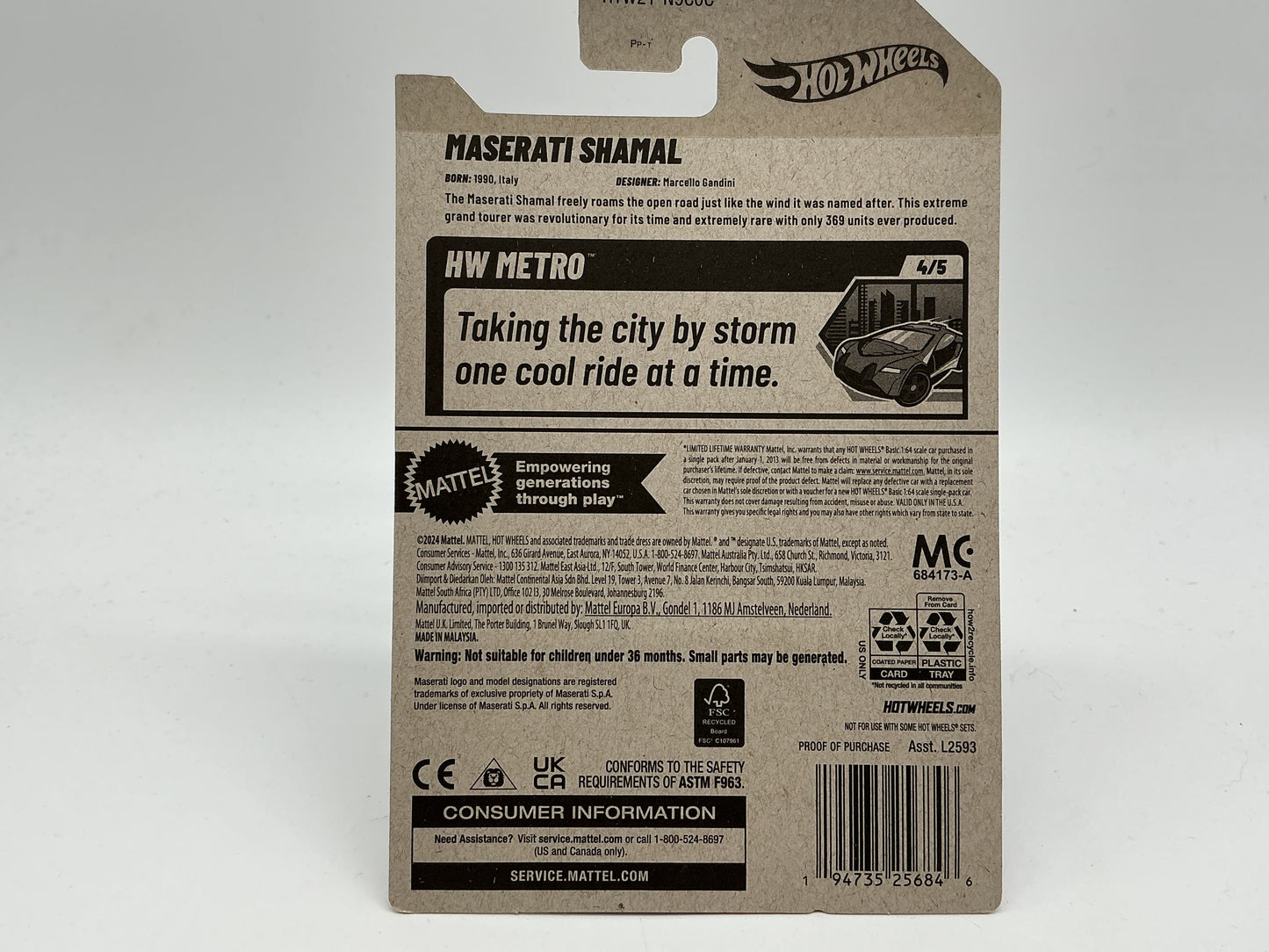 Hot Wheels Maserati Shamal 2024 Mattel