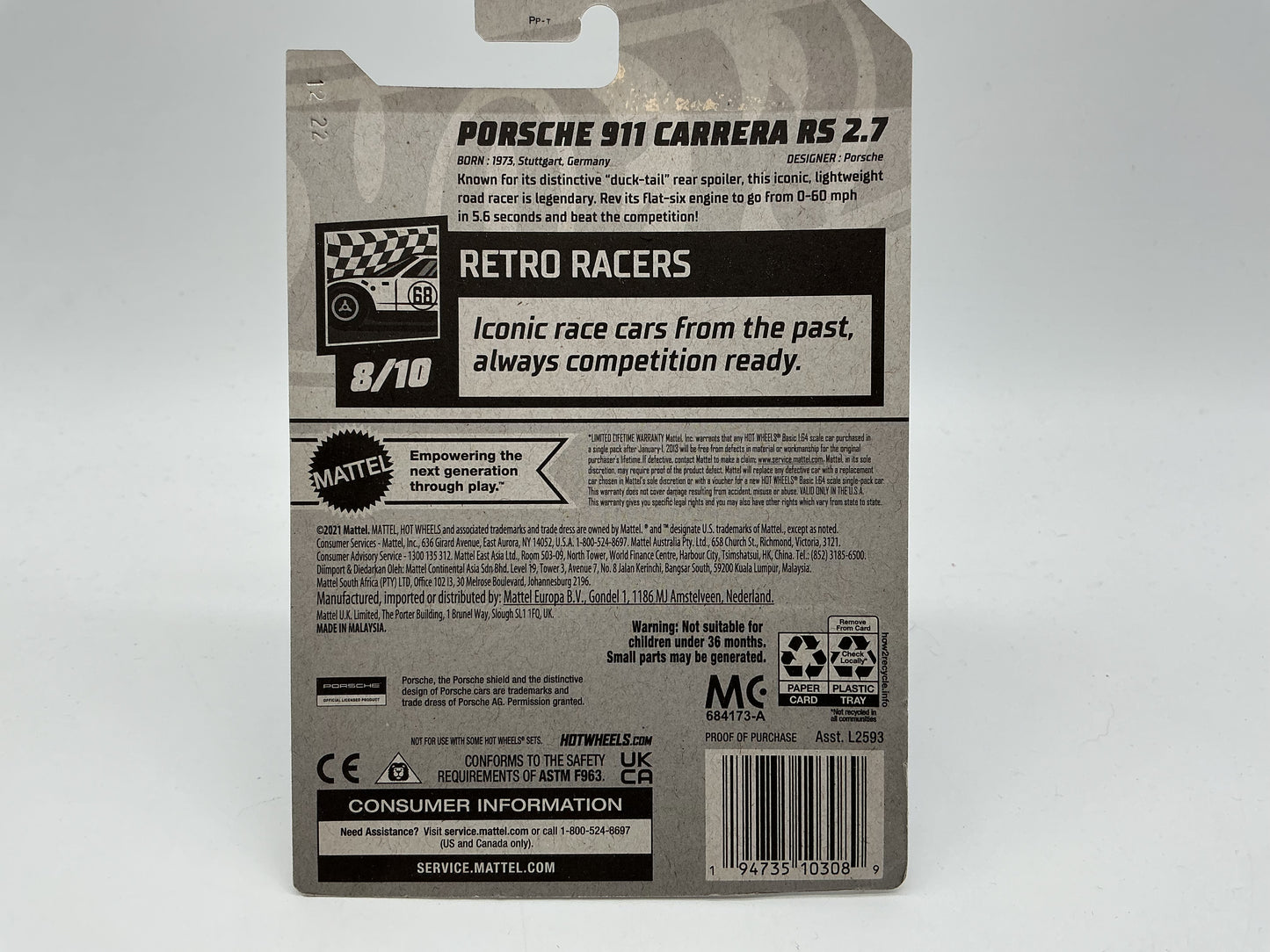 Hot Wheels Porsche 911 Carrera RS 2.7 2021 Mattel