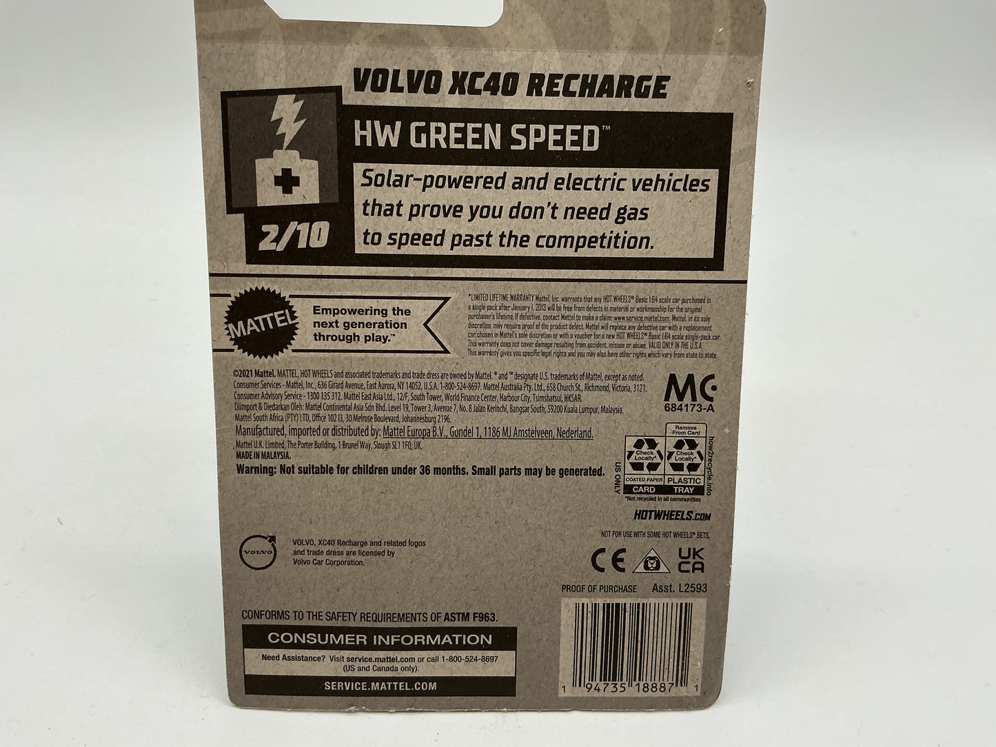 Hot Wheels Volvo XC40 Recharge 2021 Mattel