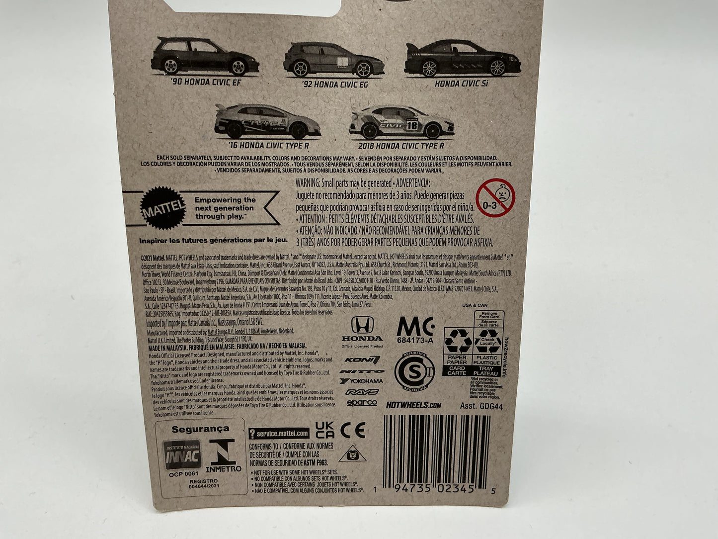 Hot Wheels ‘92 Honda Civic EG 2021 Mattel