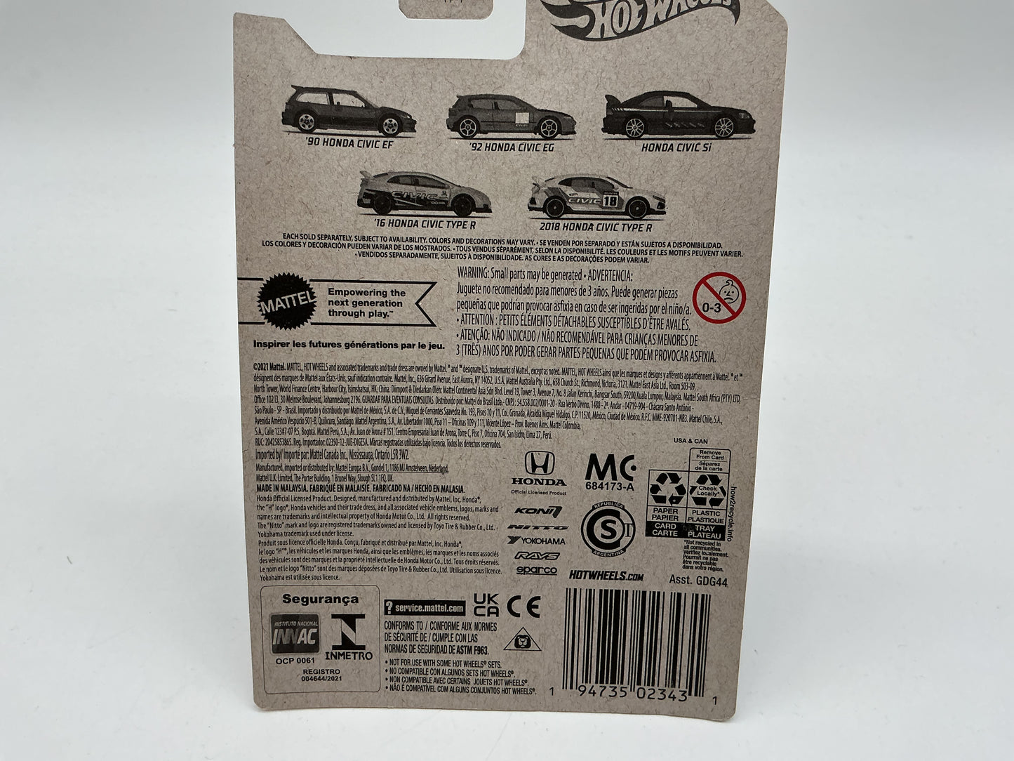 Hot Wheels ‘90 Honda Civic EF 2021 Mattel