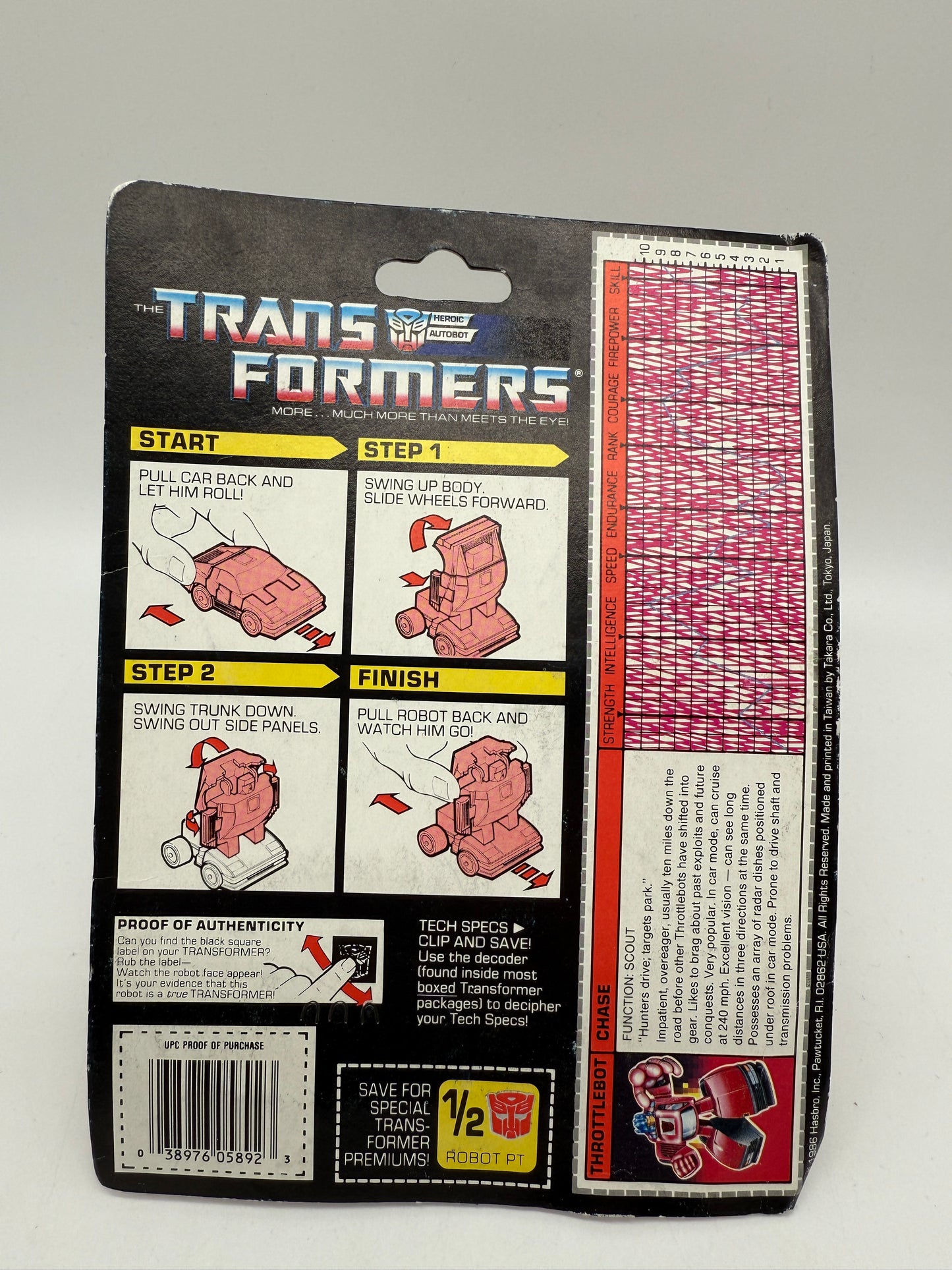 Transformers Throttlebot Chase 1986 Hasbro