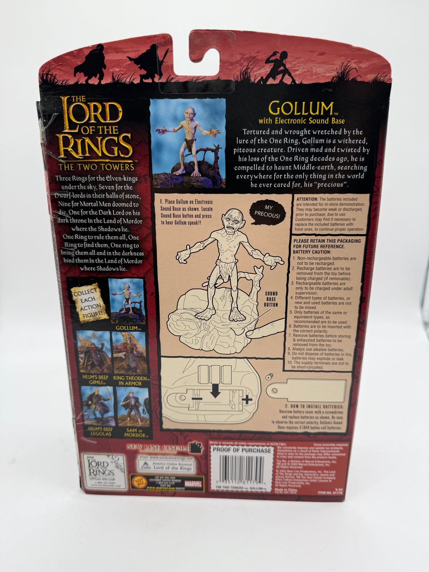 Lord of the Rings Gollum 2003 Toy Biz