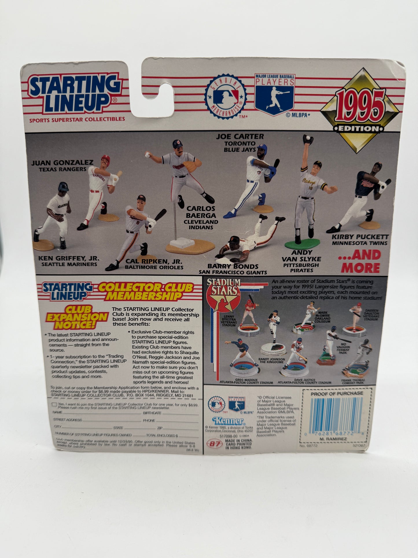 MLB Starting Lineup Manny Ramirez 1995 Kenner