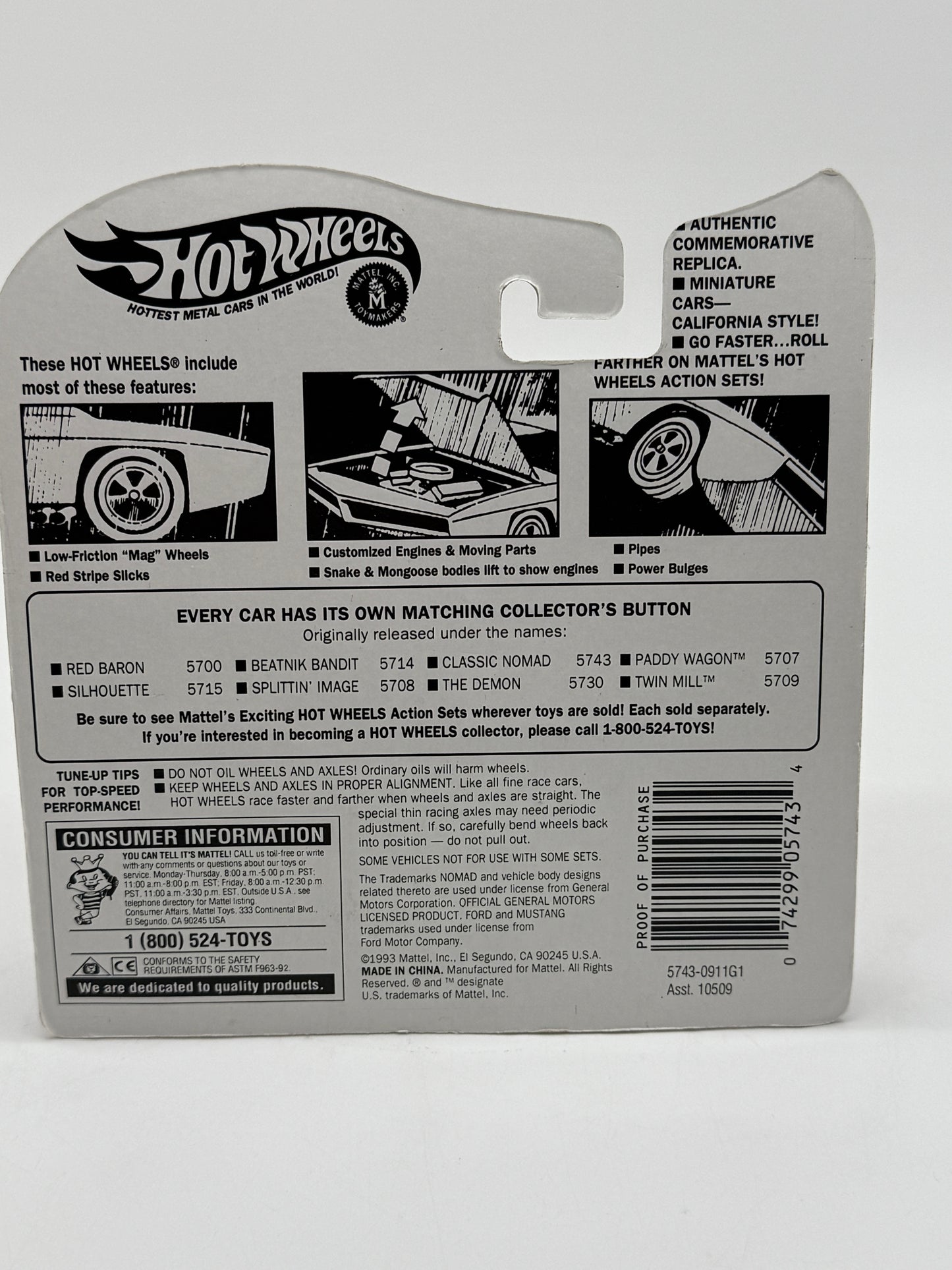 Hot Wheels Vintage Classic Nomad 1993 Mattel (Yellow)