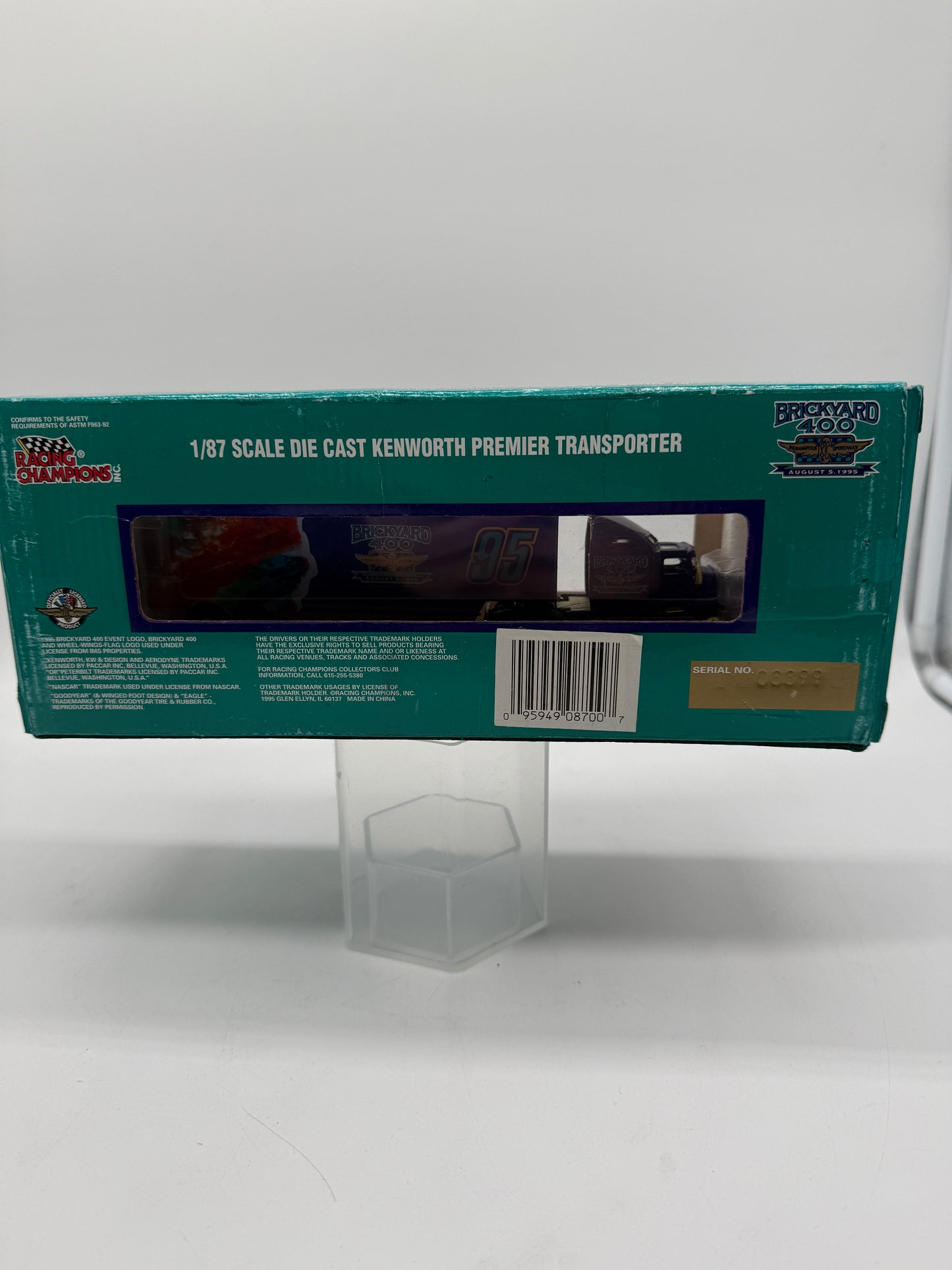 Racing Champions 1/87 scale Diecast Kenworth Premier Transporter 1995 Brickyard 400 Event Logo