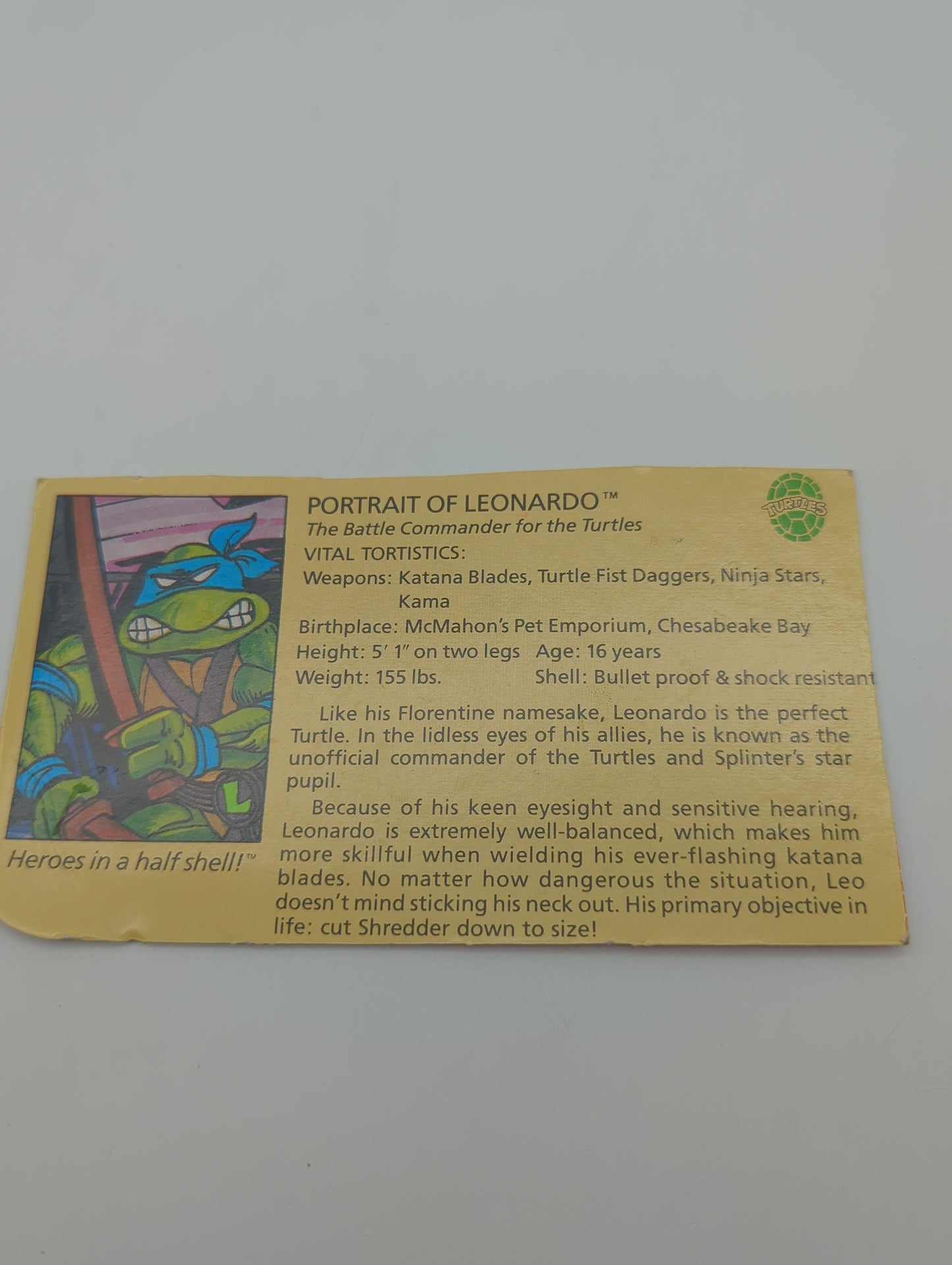 Playmates 1988 Teenage Mutant Ninja Turtles Leonardo Soft Head Loose