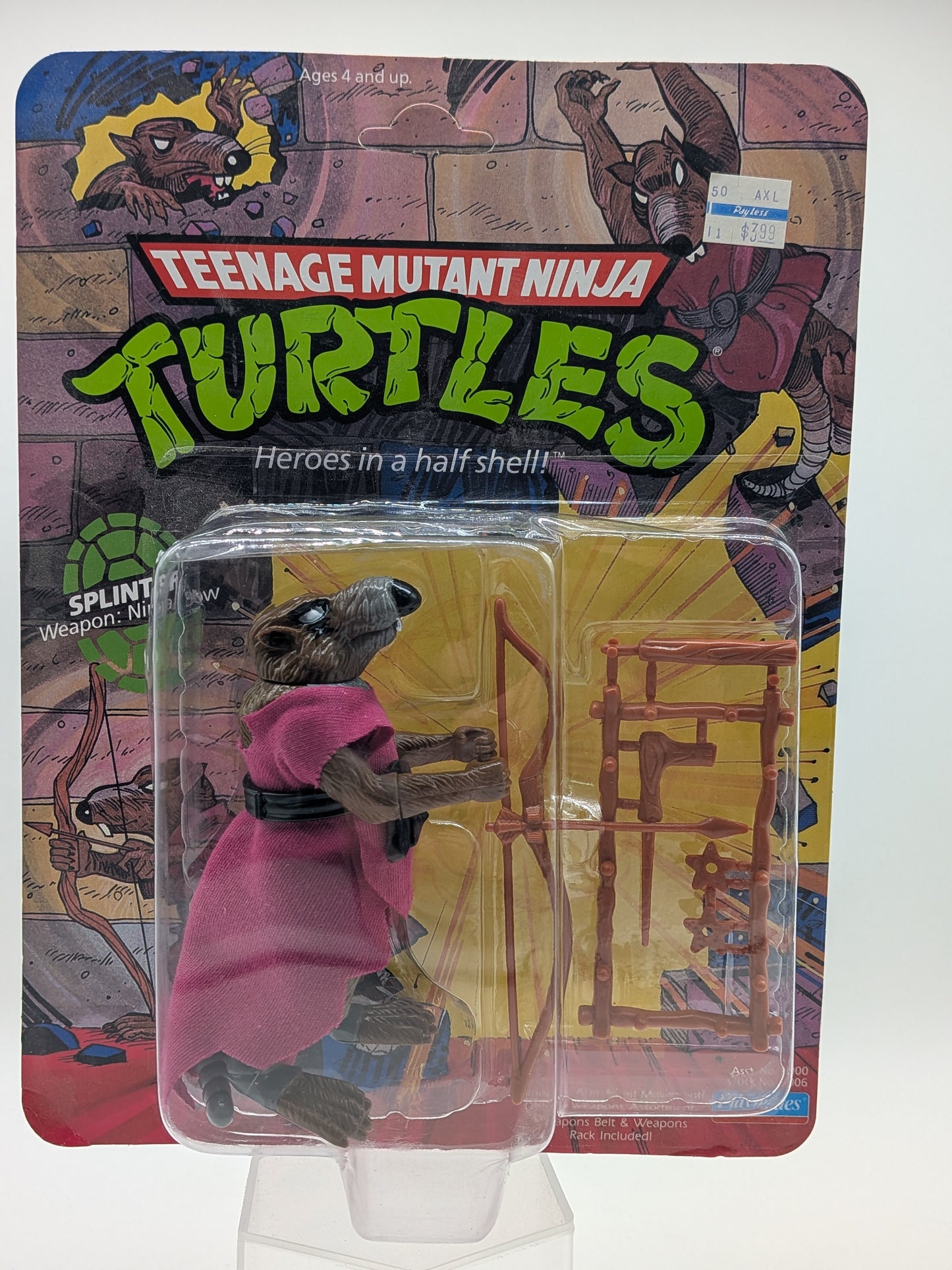 Playmates 1990 Teenage Mutant Ninja Turtles Splinter Action Figure