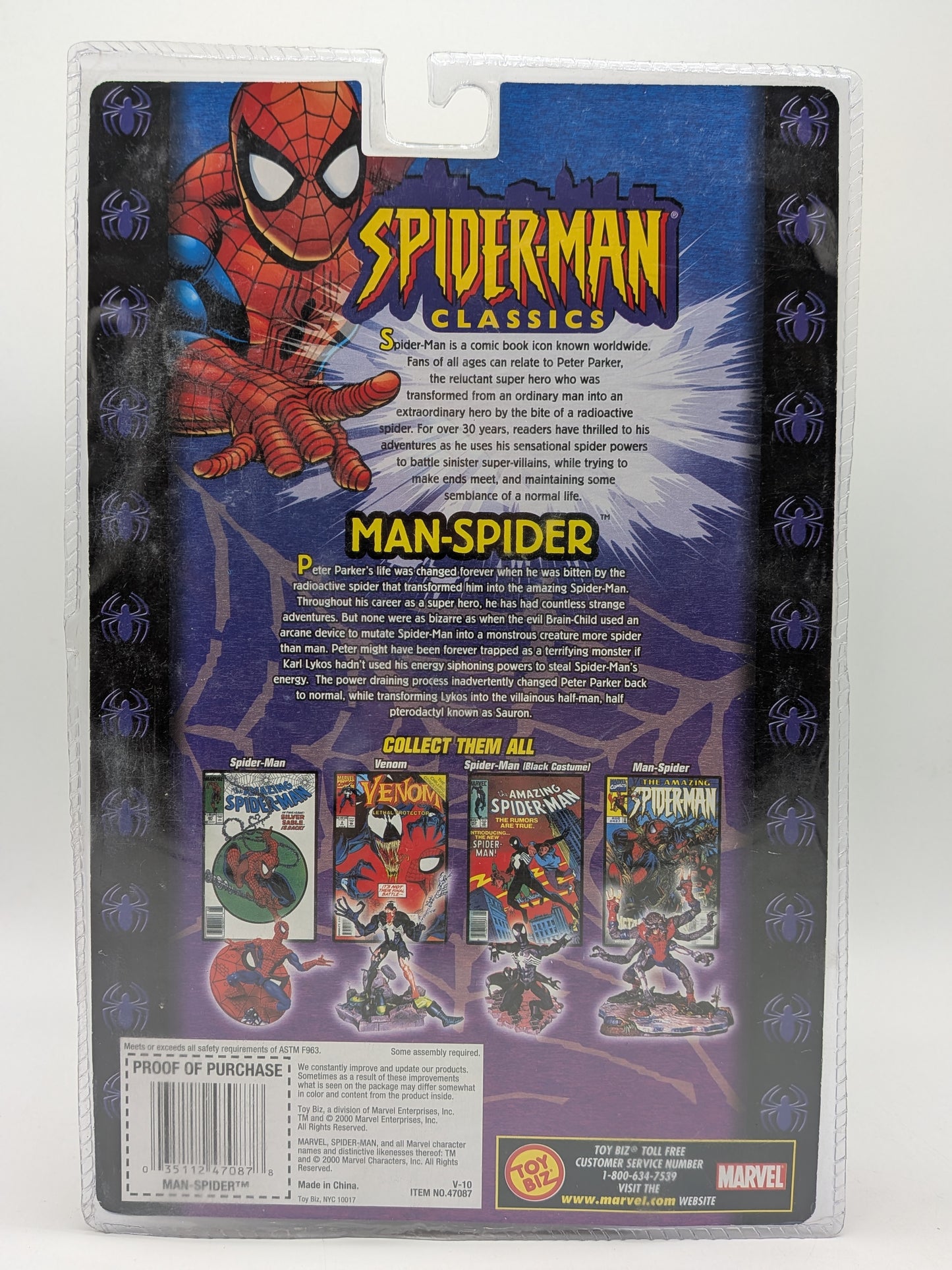 Toy Biz 2000 Spider-Man Classics Man-Spider Action Figure