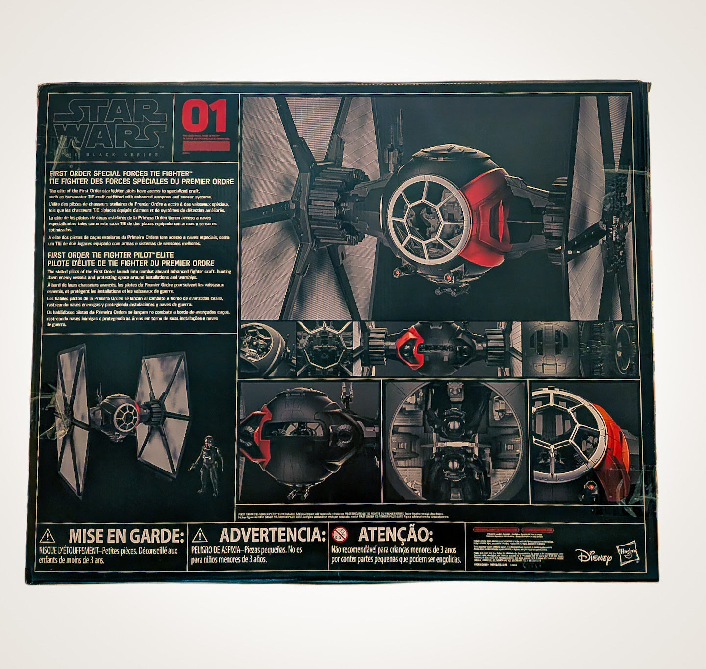 Hasbro 2015 Star Wars The Black Series First Order Special Forces Tie Fighter with First Order Tie Fighter Pilot Vehicle Set