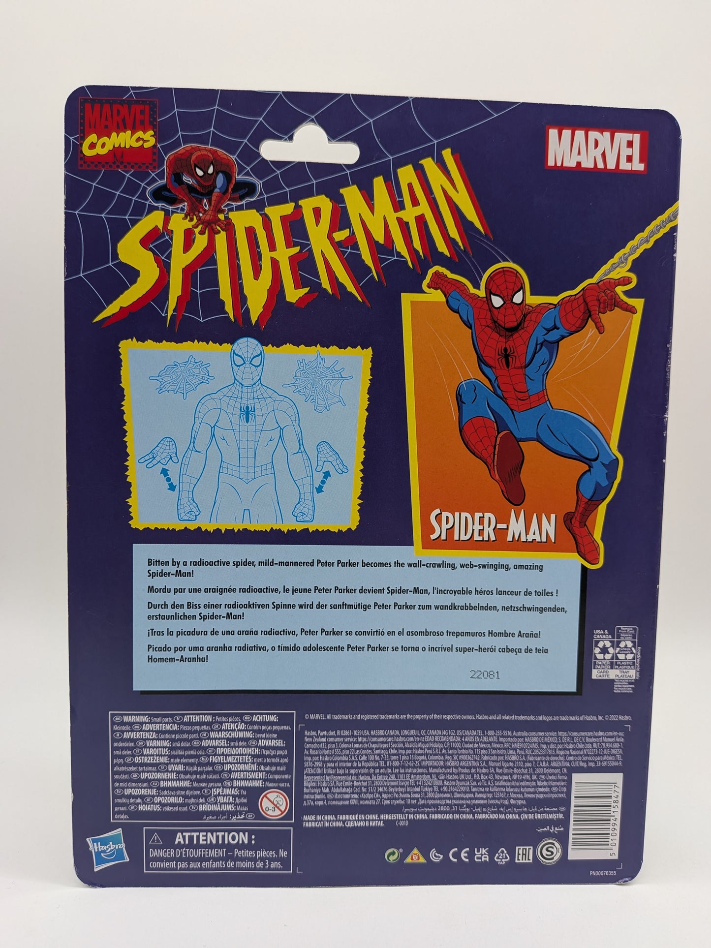 Hasbro 2022 Marvel Legends Retro Spider-Man Spider-Man Action Figure