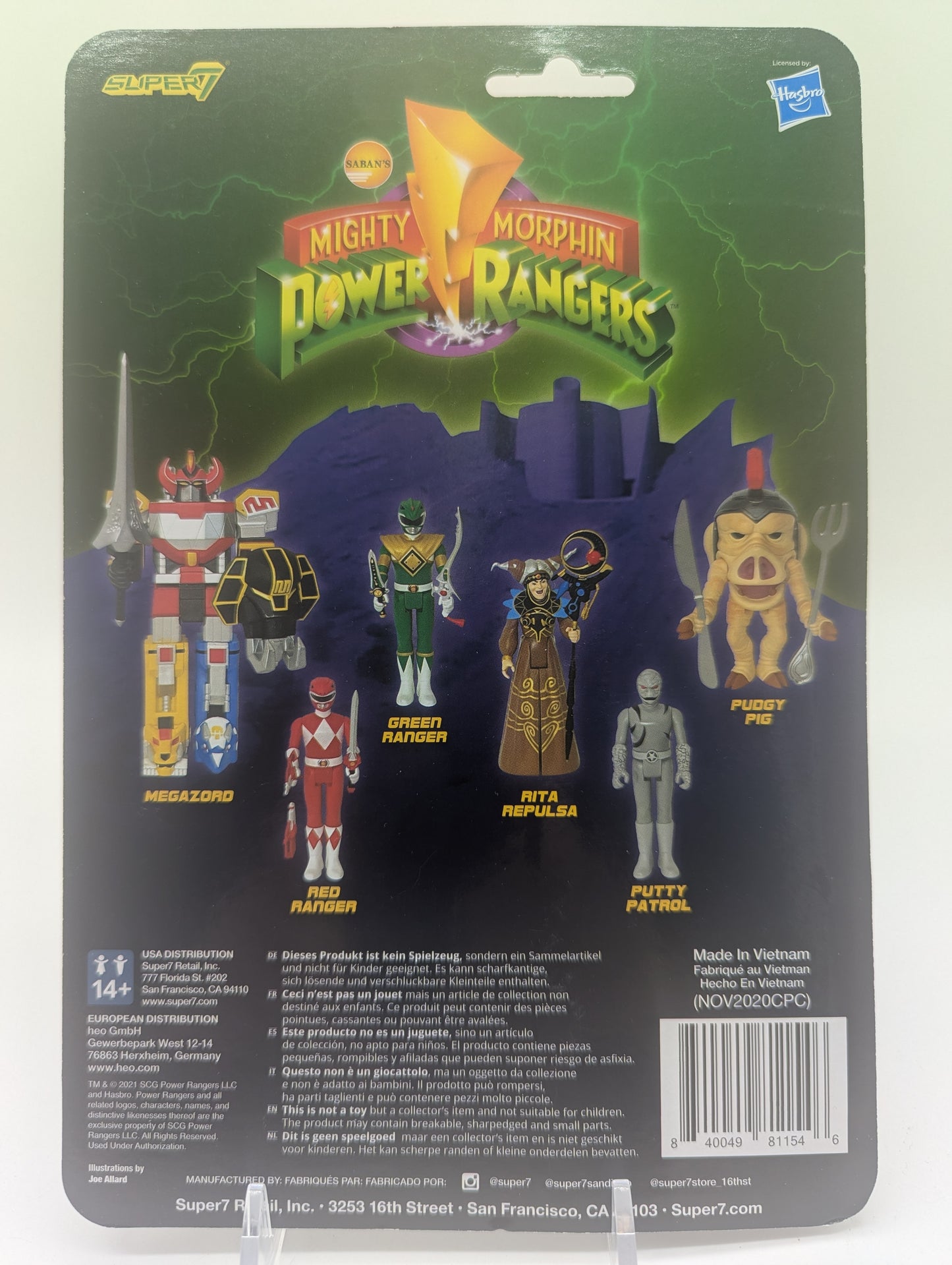 Super 7 ReAction Mighty Morphin Power Rangers Red Ranger Action Figure