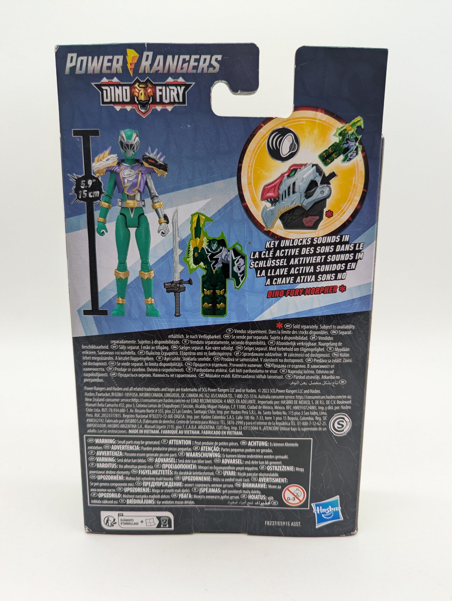 Hasbro 2023 Power Rangers Dino Fury Cosmic Armor Green Ranger Action Figure