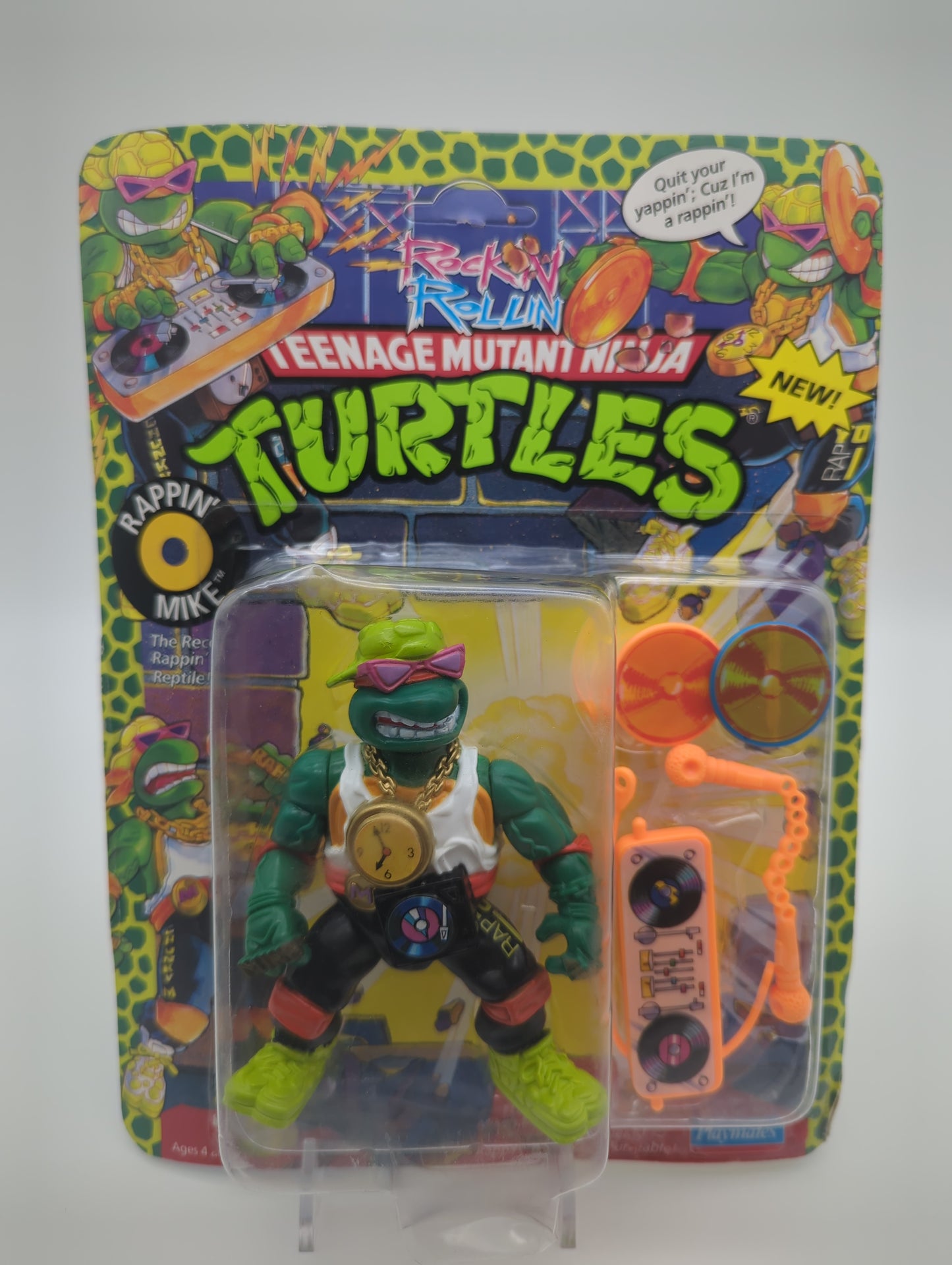 Playmates 1991 Teenage Mutant Ninja Turtles Rappin' Mike Action Figure