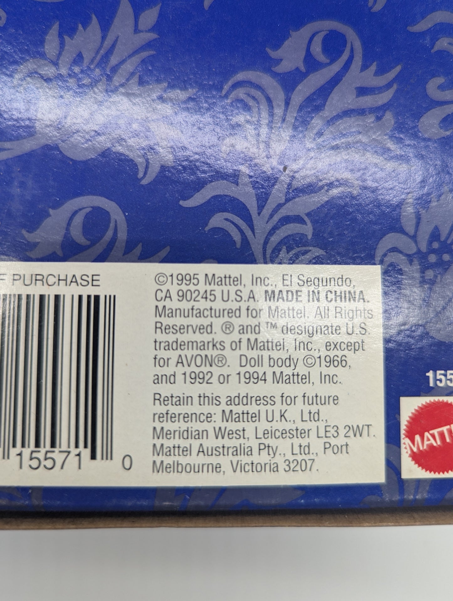 Mattel Barbie Doll 1995 An Avon Exclusive Special Edition Winter Velvet First in Series Barbie