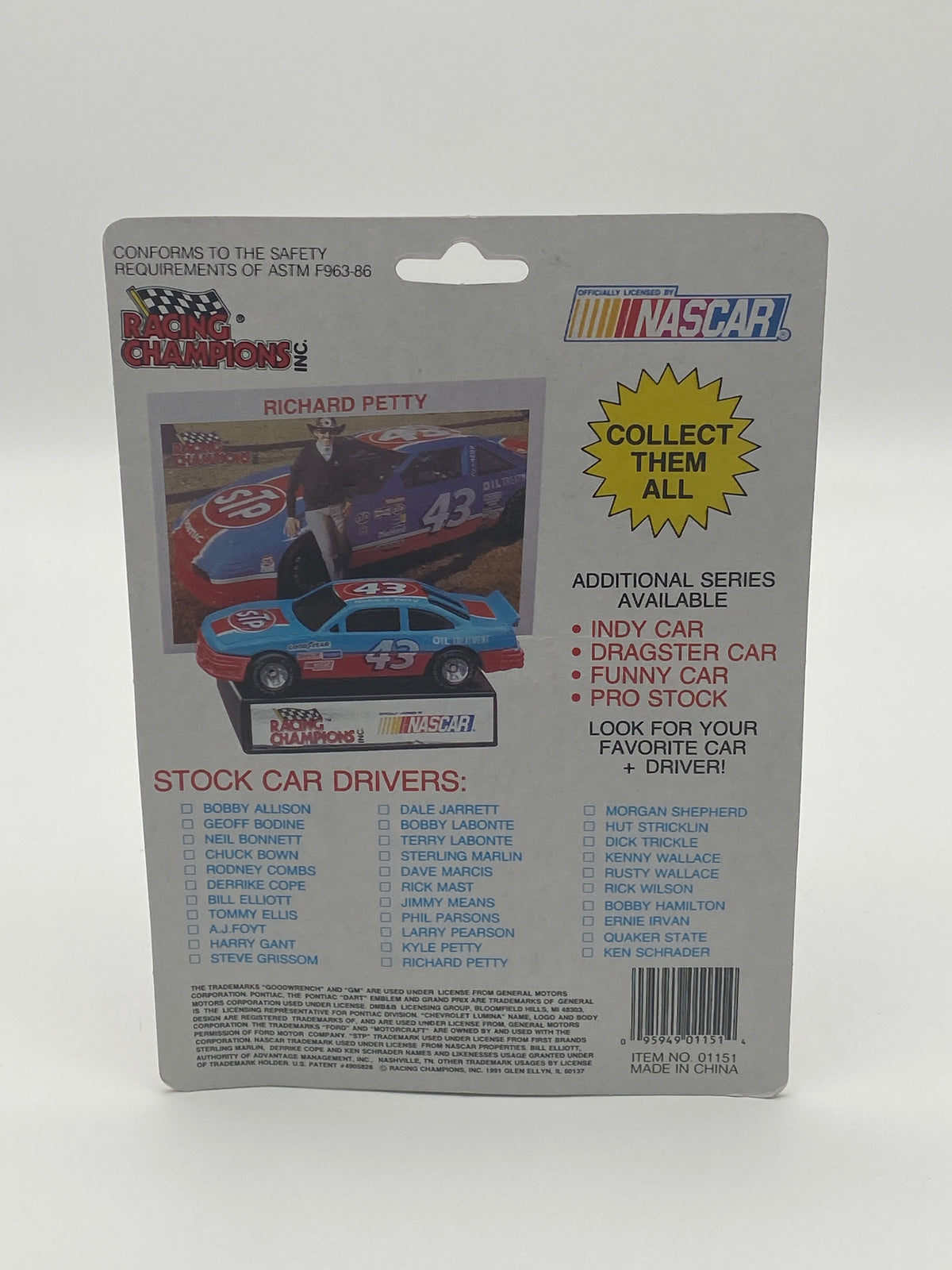 Racing Champions Nascar Stock Car 1991 Bill Elliot #11 1:64 Die-Cast Car, photo 3 of 5
