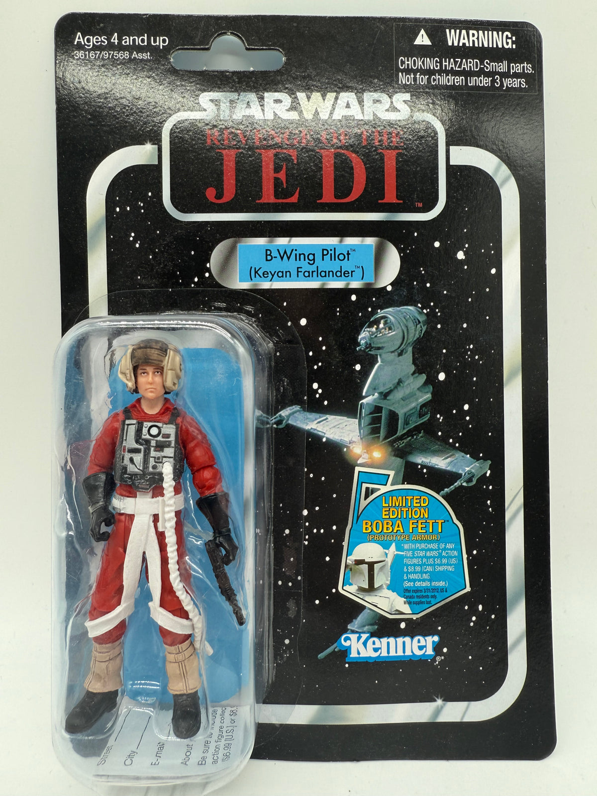 Hasbro 2011 Star Wars The Vintage Collection Revenge of the Jedi B-Wing Pilot (Keyan Farlander), photo 1 of 4