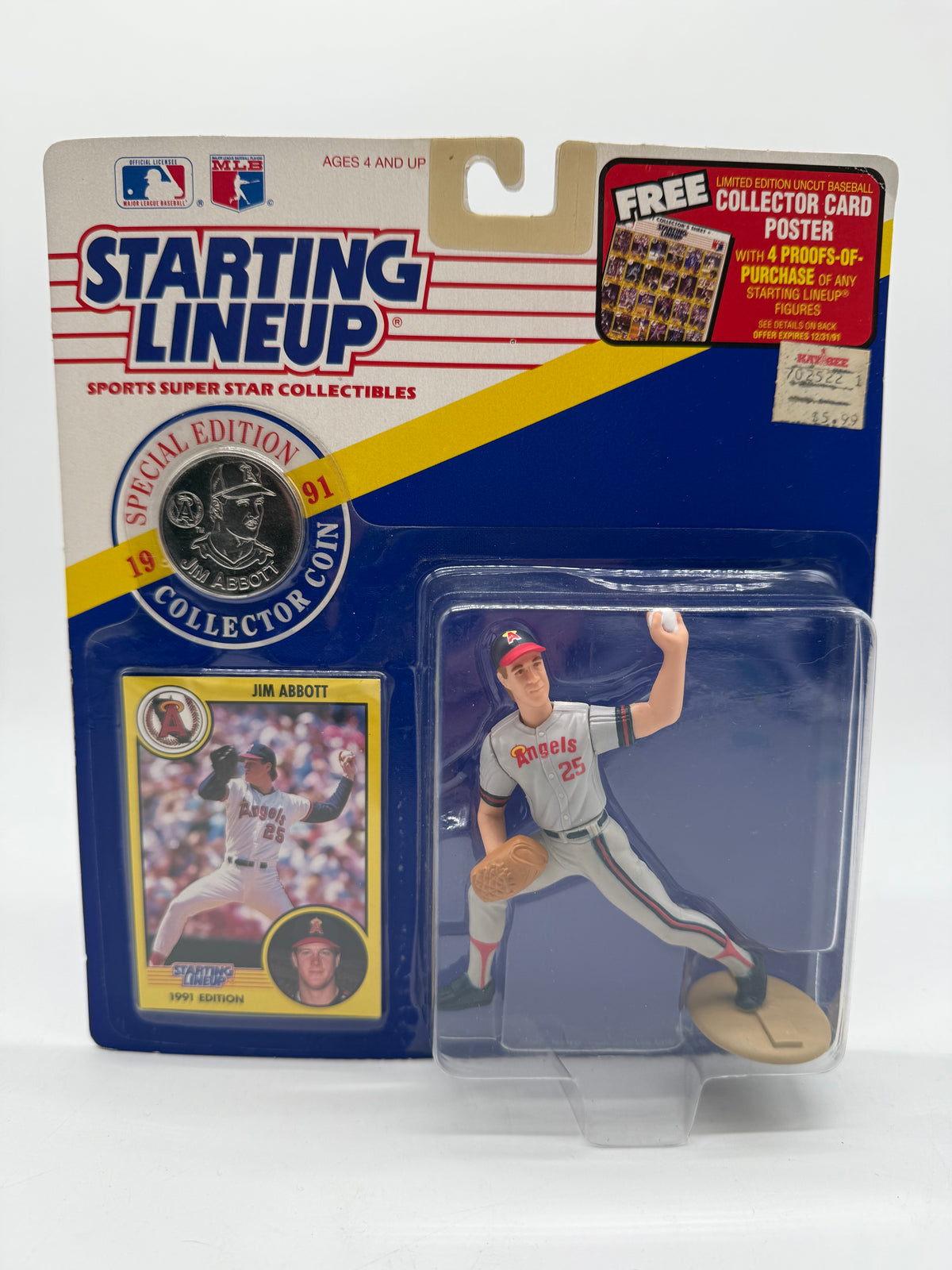 Kenner 1991 Starting Lineup Jim Abbott, photo 1 of 4