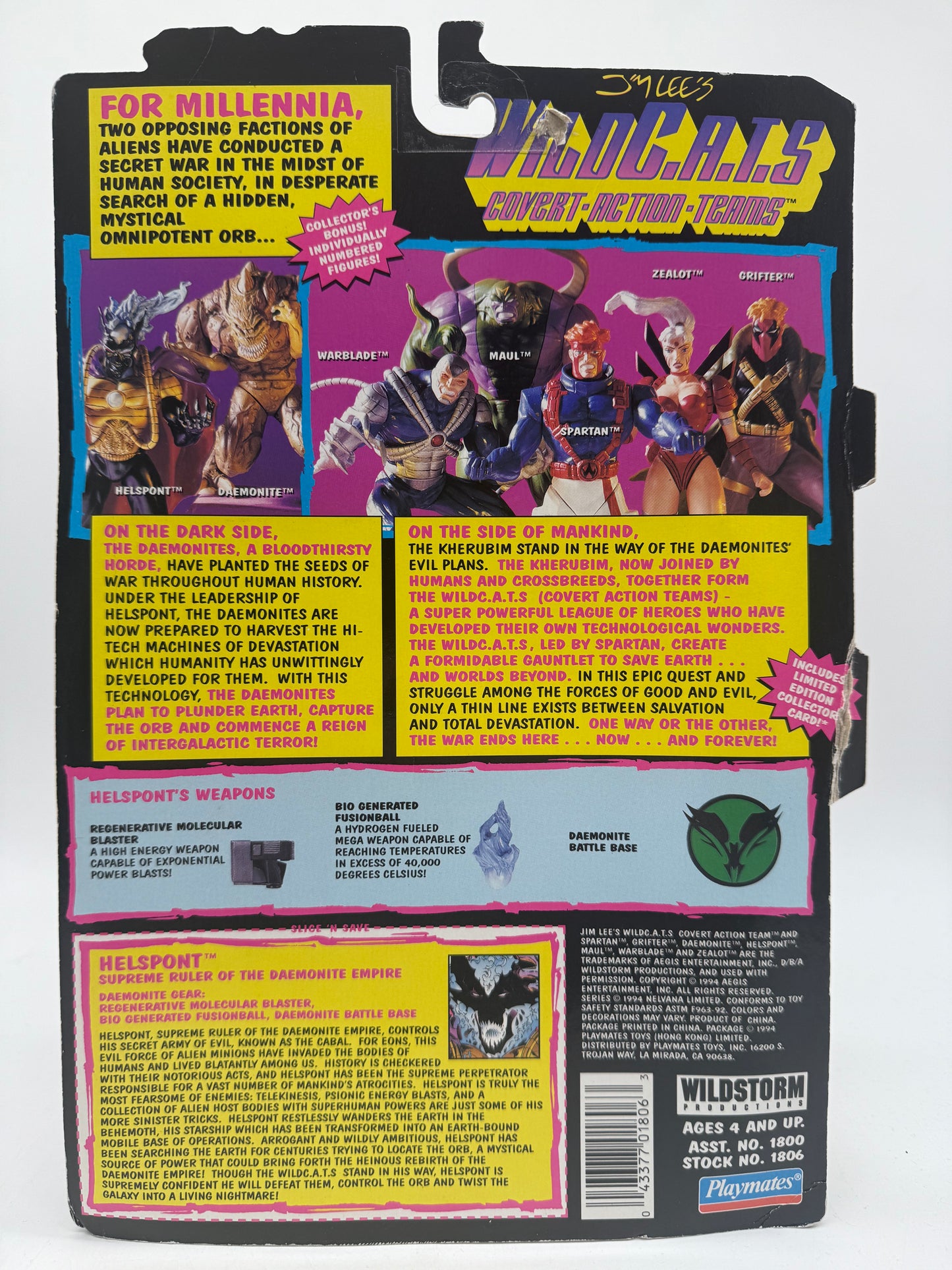 Wild C.A.T.S Covert-Action-Teams Helspont 1994 Playmates