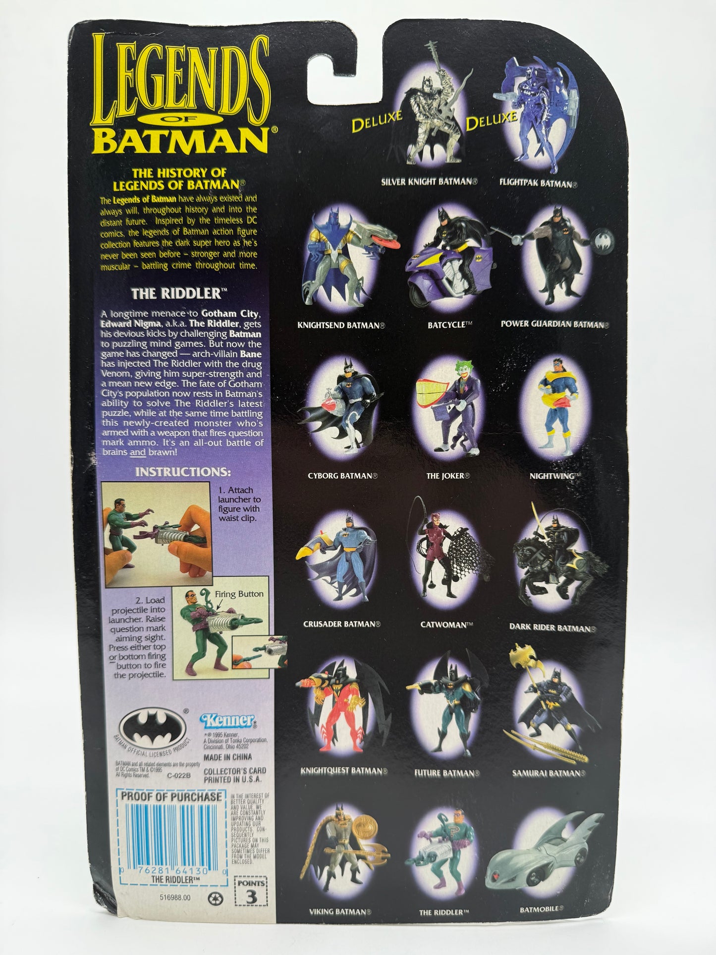 Kenner 1995 Legends of Batman The Riddler (With Firing Question Mark Launcher)