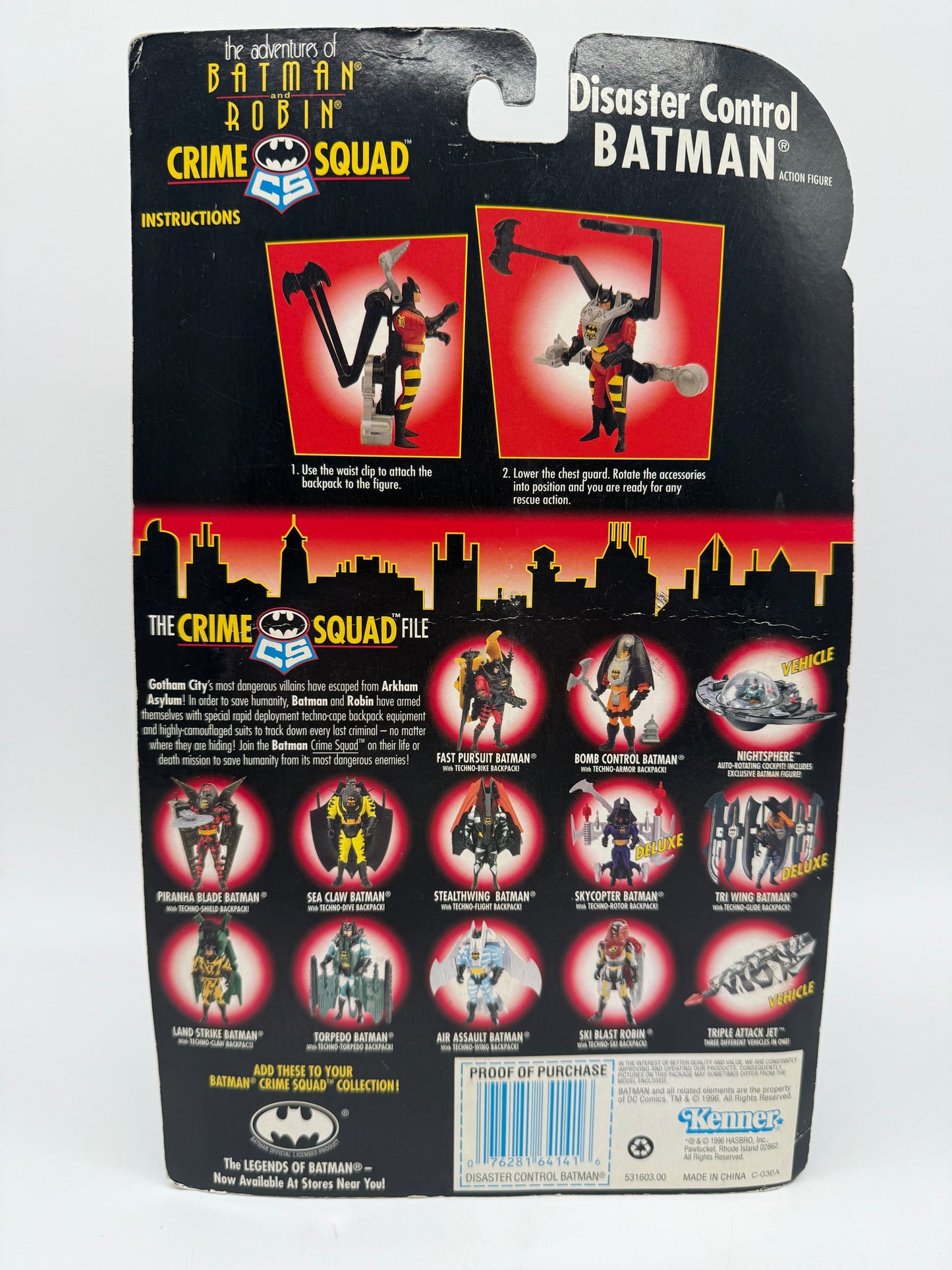 Kenner 1996 Batman and Robin Disaster Control Batman