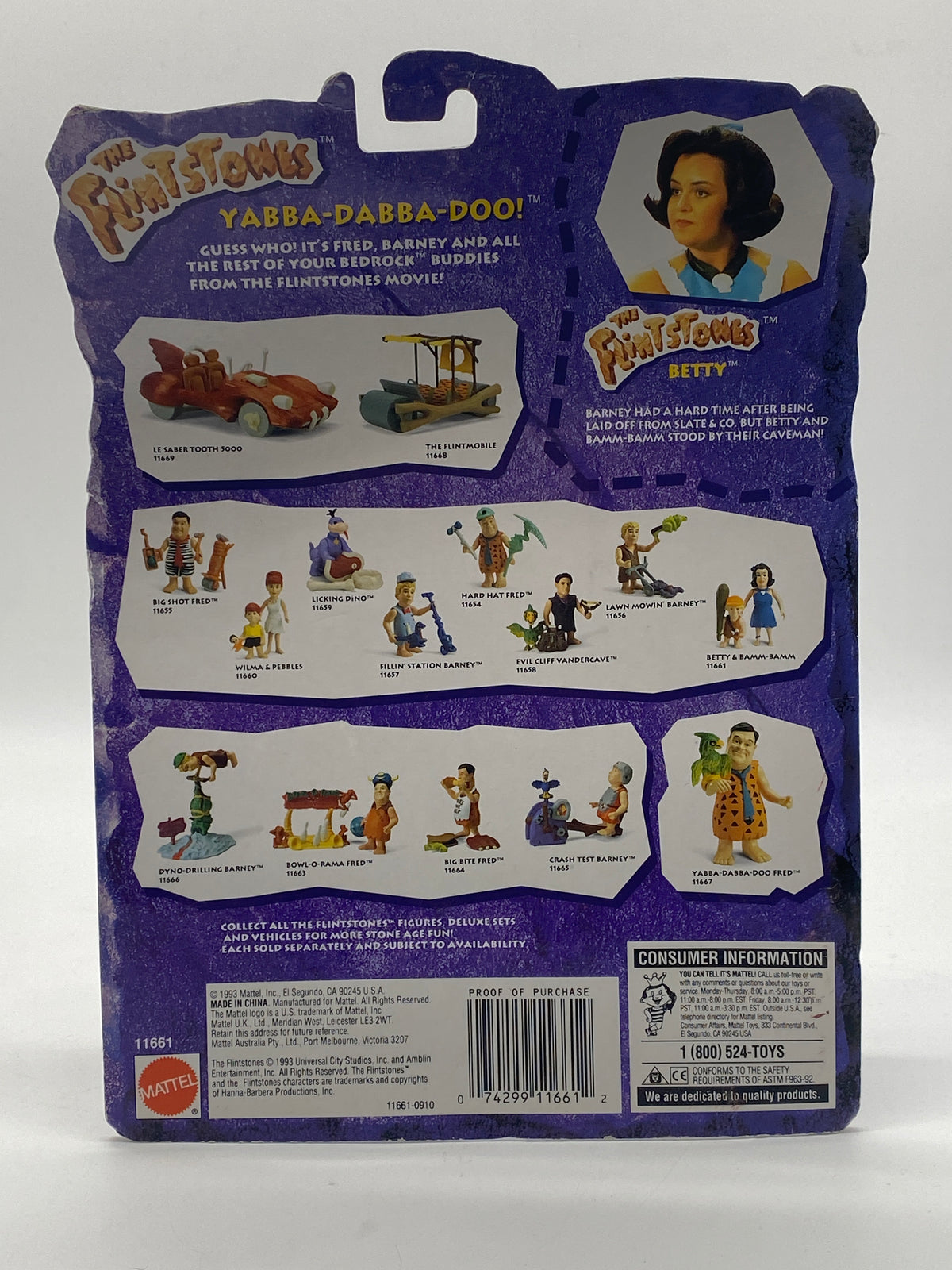 Mattel 1993 The Flintstones Betty & Bamm-Bamm Action Figures, photo 3 of 5
