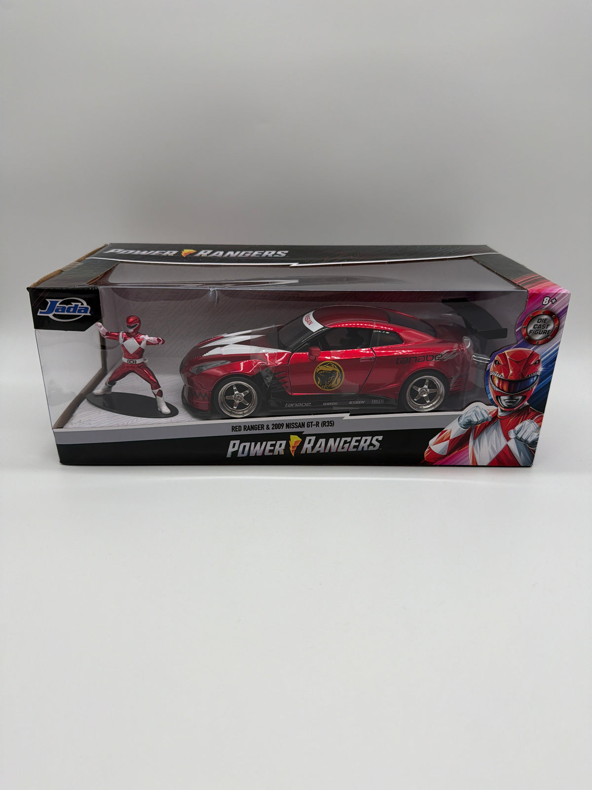 Jada Toys Hollywood Rides Power Rangers Red Ranger & 2009 Nissan GT-R (R35)
