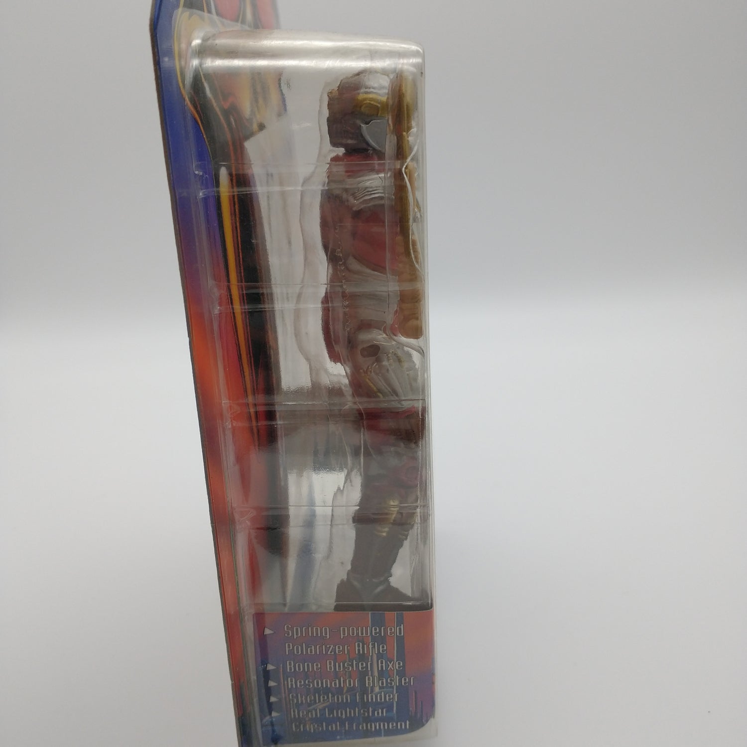 A picture of the side of the cart and bubble. The action figure is inside.
