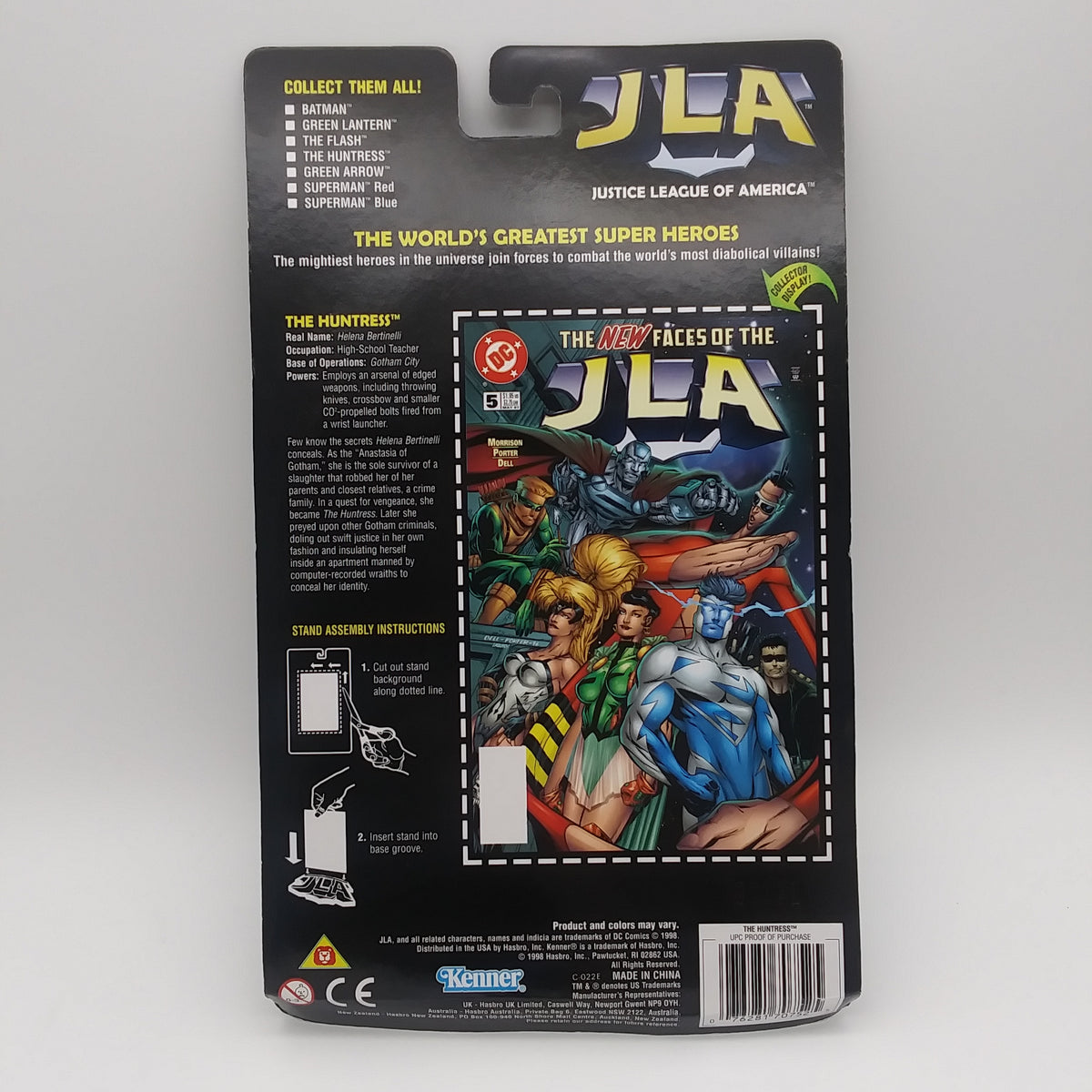  A picture of the back of the cart featuring pictures of other action figures available along with various playsets available for purchase. 