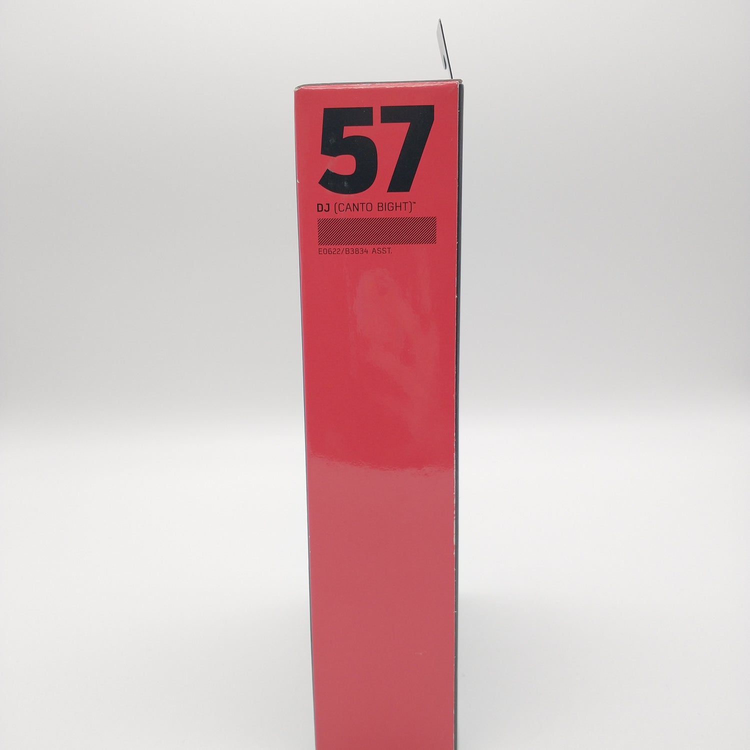 The side of the box. It's red with the number '57' in bold letters at the top.