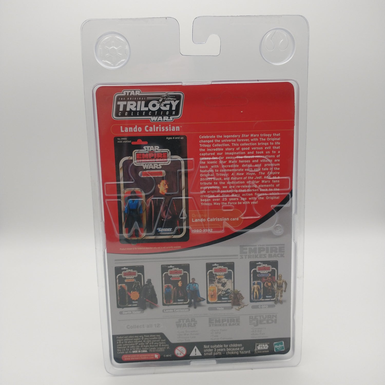  A picture of the back of the cart featuring pictures of other action figures available along with various playsets available for purchase. 