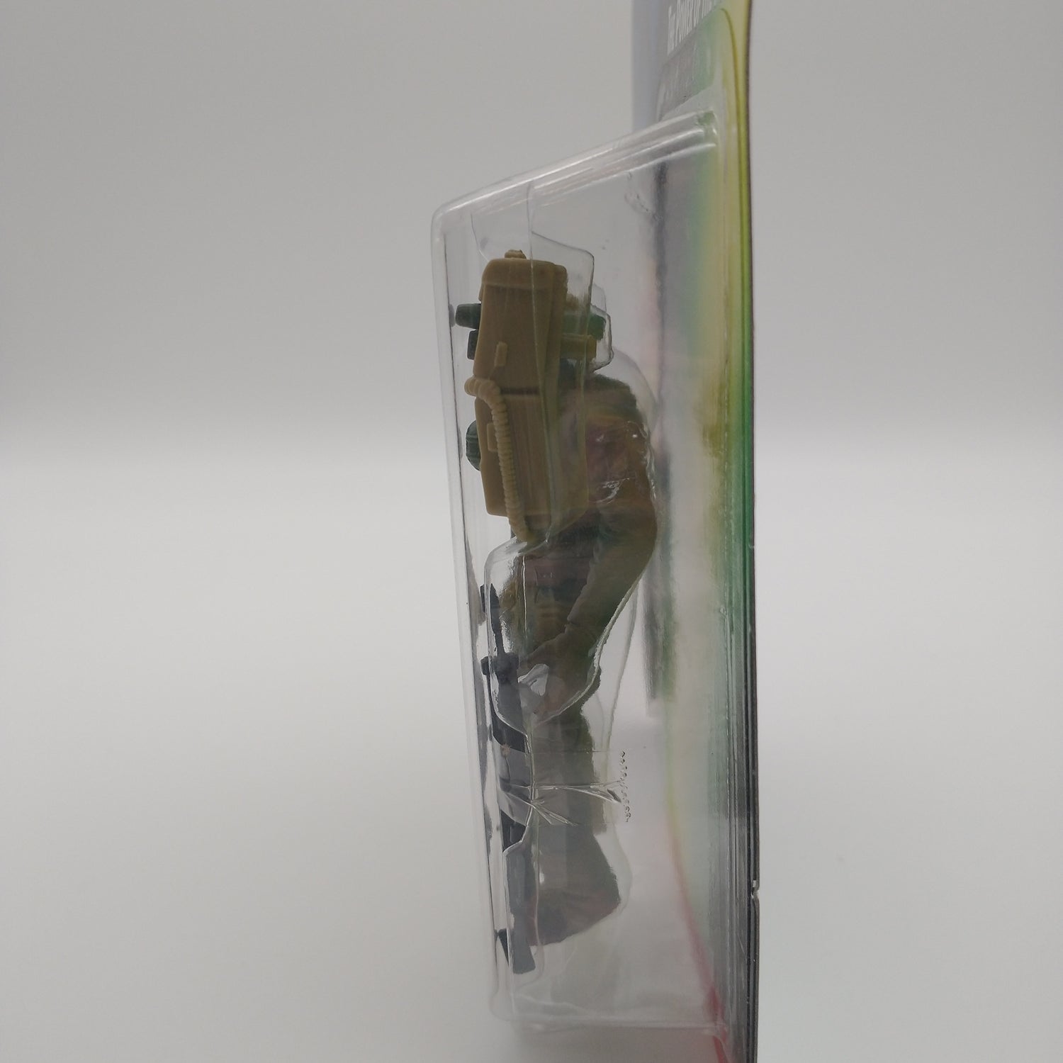 A picture of the right side of the cart and bubble. The action figure is inside.