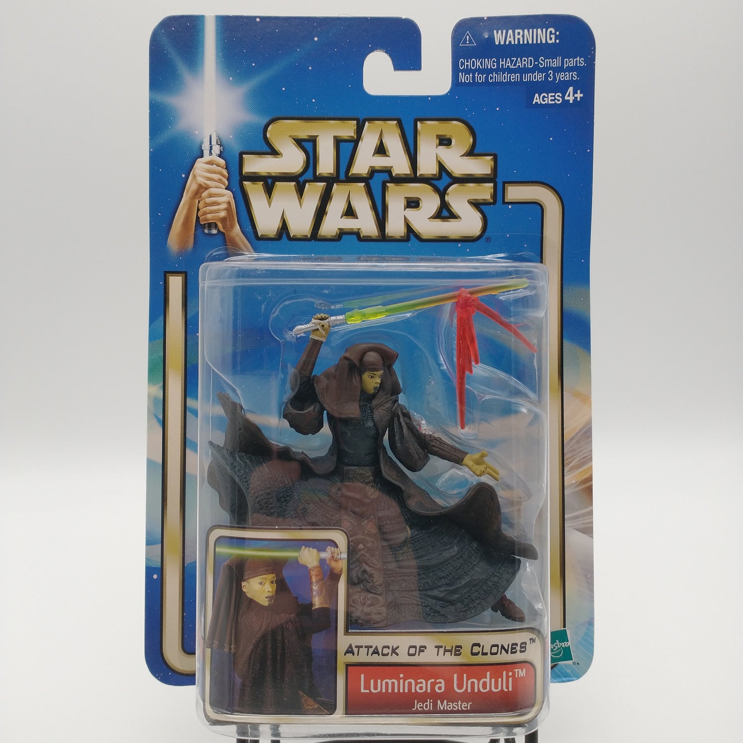 The front of the card and bubble. The figure is sealed inside.