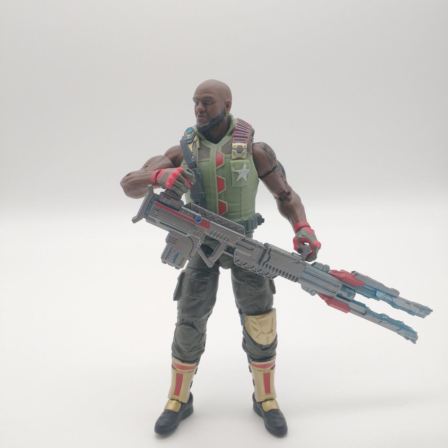 The action figure from the front